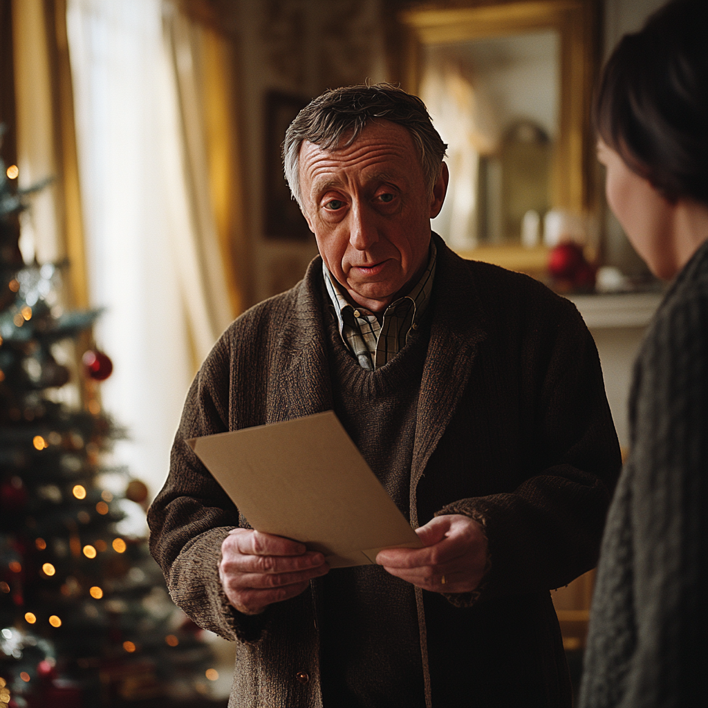 A man handing over an envelope | Source: Midjourney