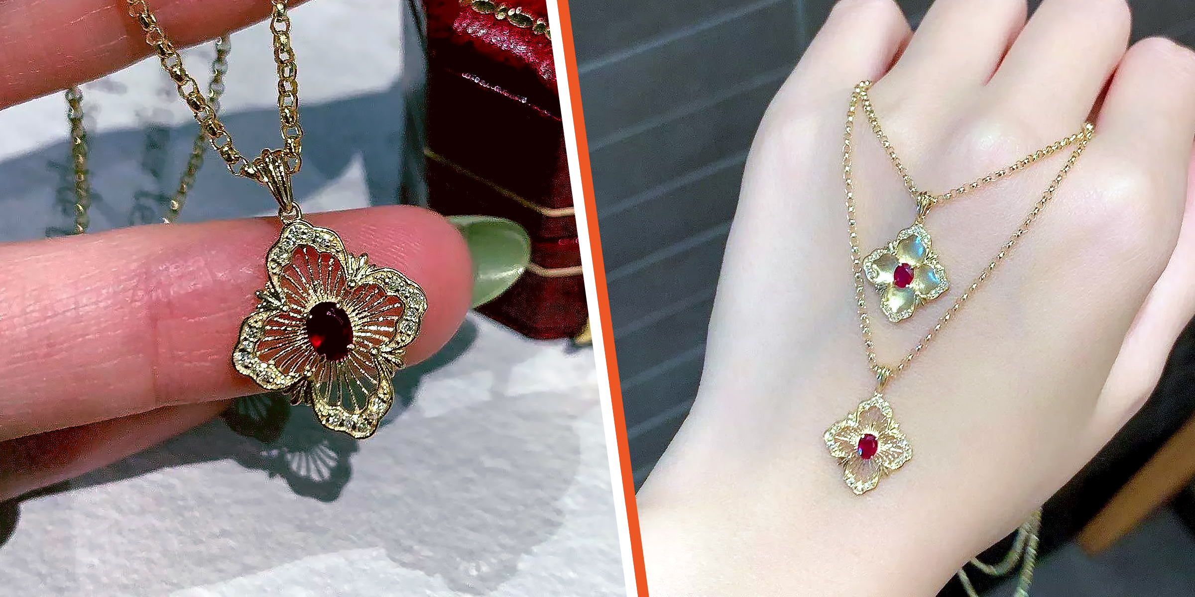 Ruby pendant necklace | Source: Reddit/waifung18