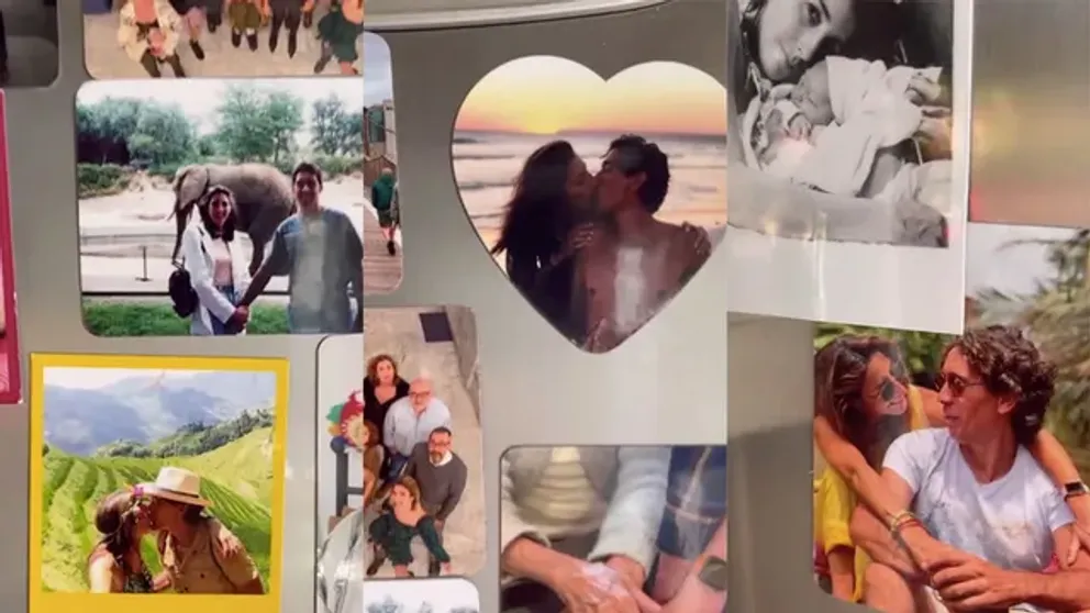 Paz Padilla mostrando algunas de las fotos más preciadas de su difunto esposo y su hija. | Foto: Historias de Instagram/paz_padilla