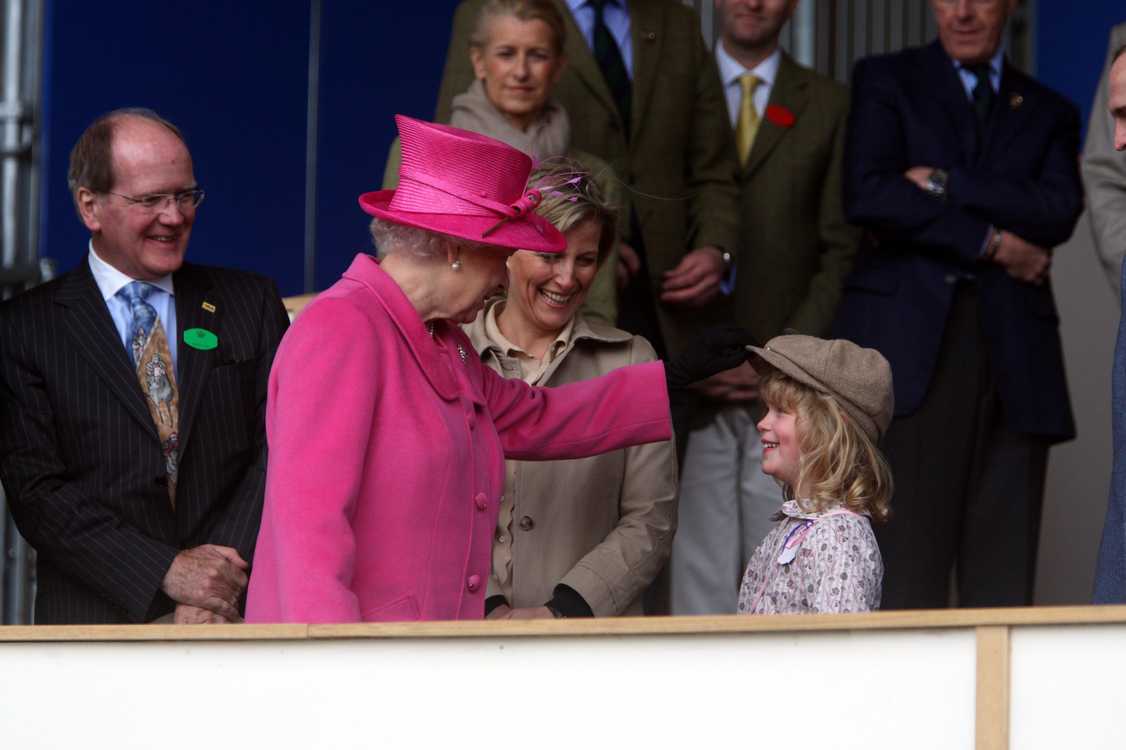 Queen Elizabeth II pictured with her daughter-in-law, Sophie, Countess of Wessex and granddaughter Lady Louise Windsor at the Royal Windsor Horse show, Windsor ┃Source: Getty Images