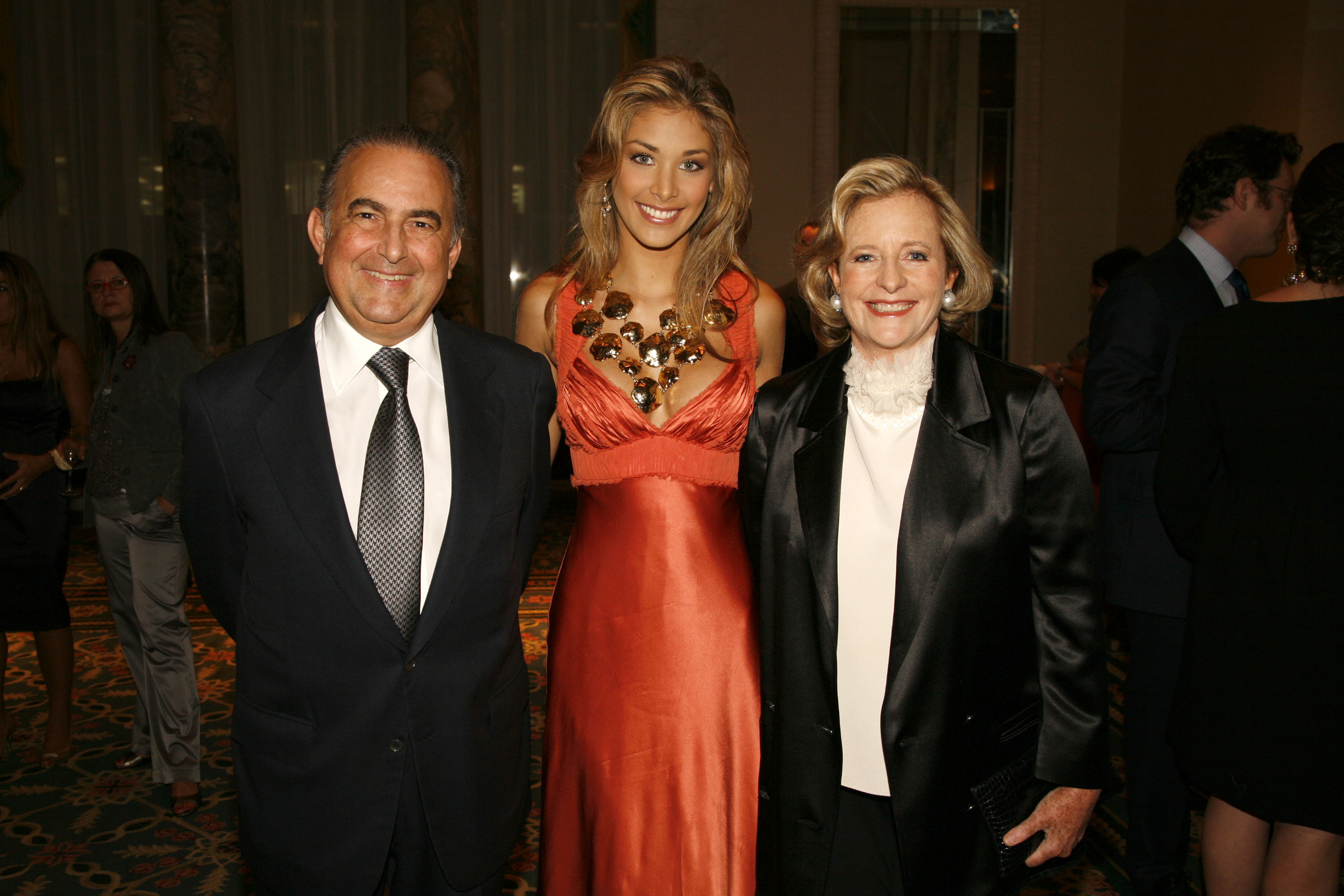 Gustavo Cisneros, Dayana Mendoza, and Patricia Phelps of Cisneros attend the UNA-USA 50th Annual Global Leadership Awards Gala at The Waldorf Astoria on October 1, 2008, in New York City.