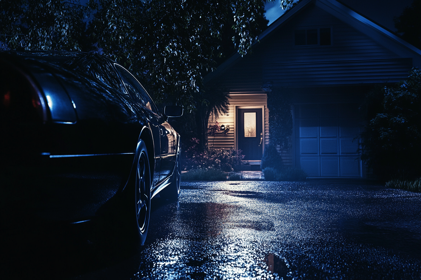 A car outside a house | Source: Midjourney