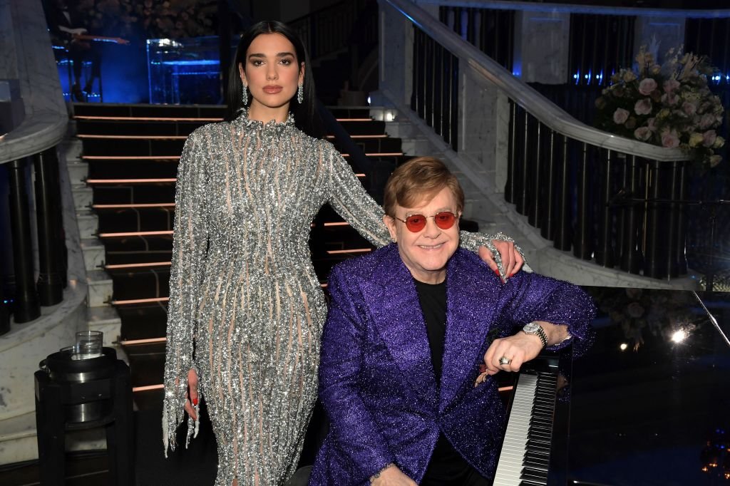 Dua Lipa and Sir Elton John at the 29th Annual Elton John AIDS Foundation Academy Awards Viewing Party on April 25, 2021 | Photo: Getty Images