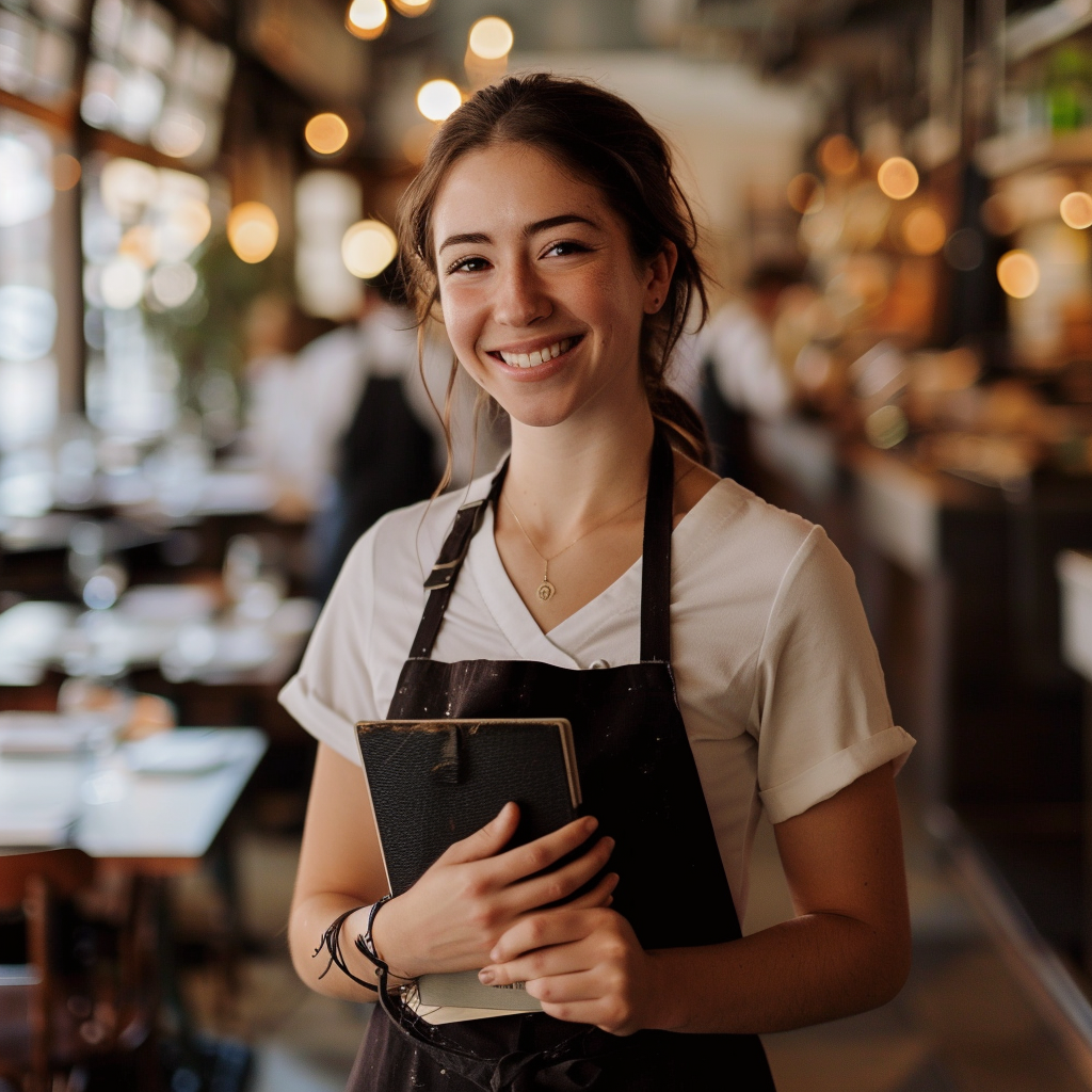 A smiling waitress | Sourcec: Midjourney