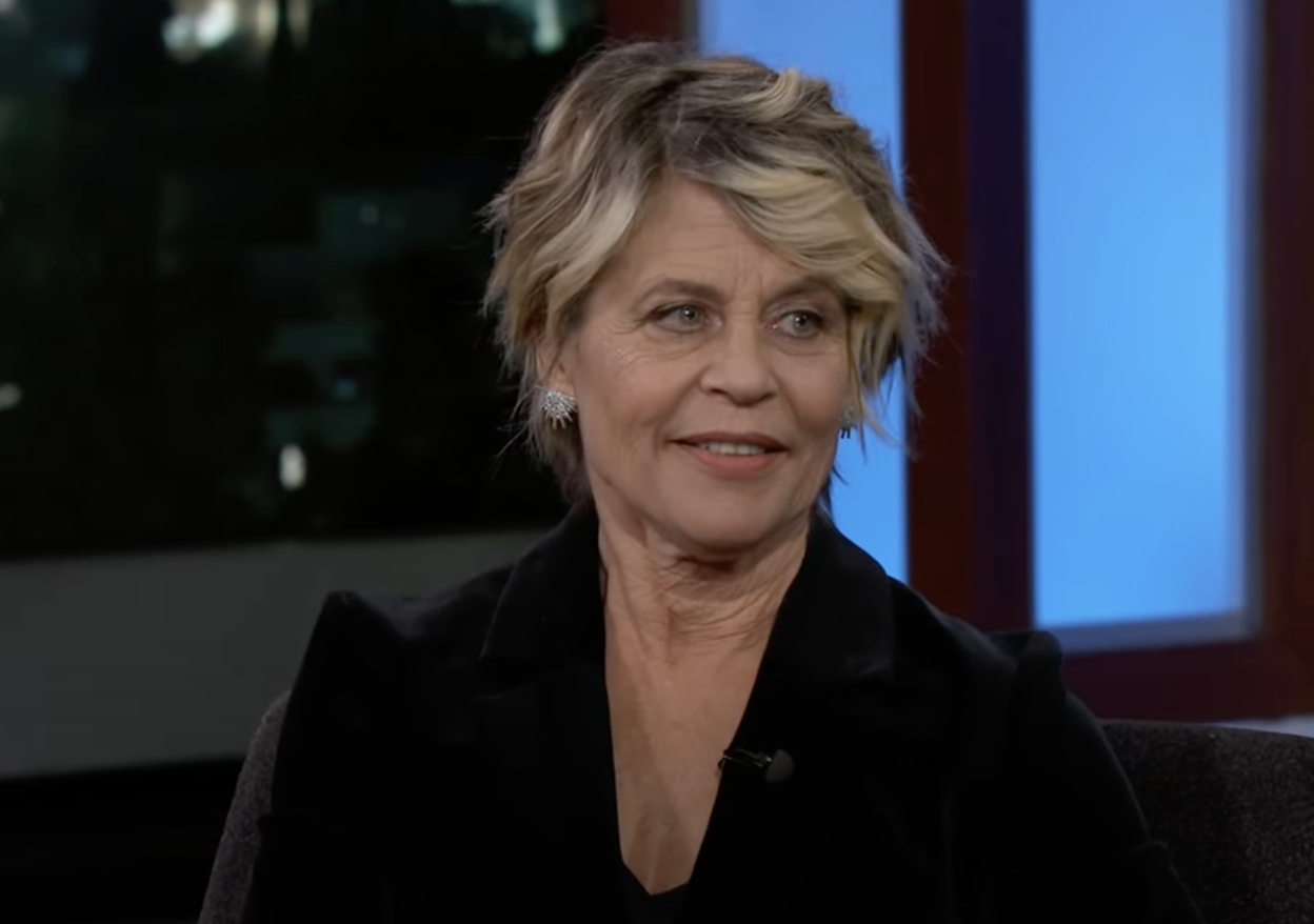 Linda Hamilton on "Jimmy Kimmel Live" in 2019. | Source: YouTube/Jimmy Kimmel Live