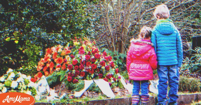 Barbara found a young girl and boy near her husband's grave. | Source: Shutterstock