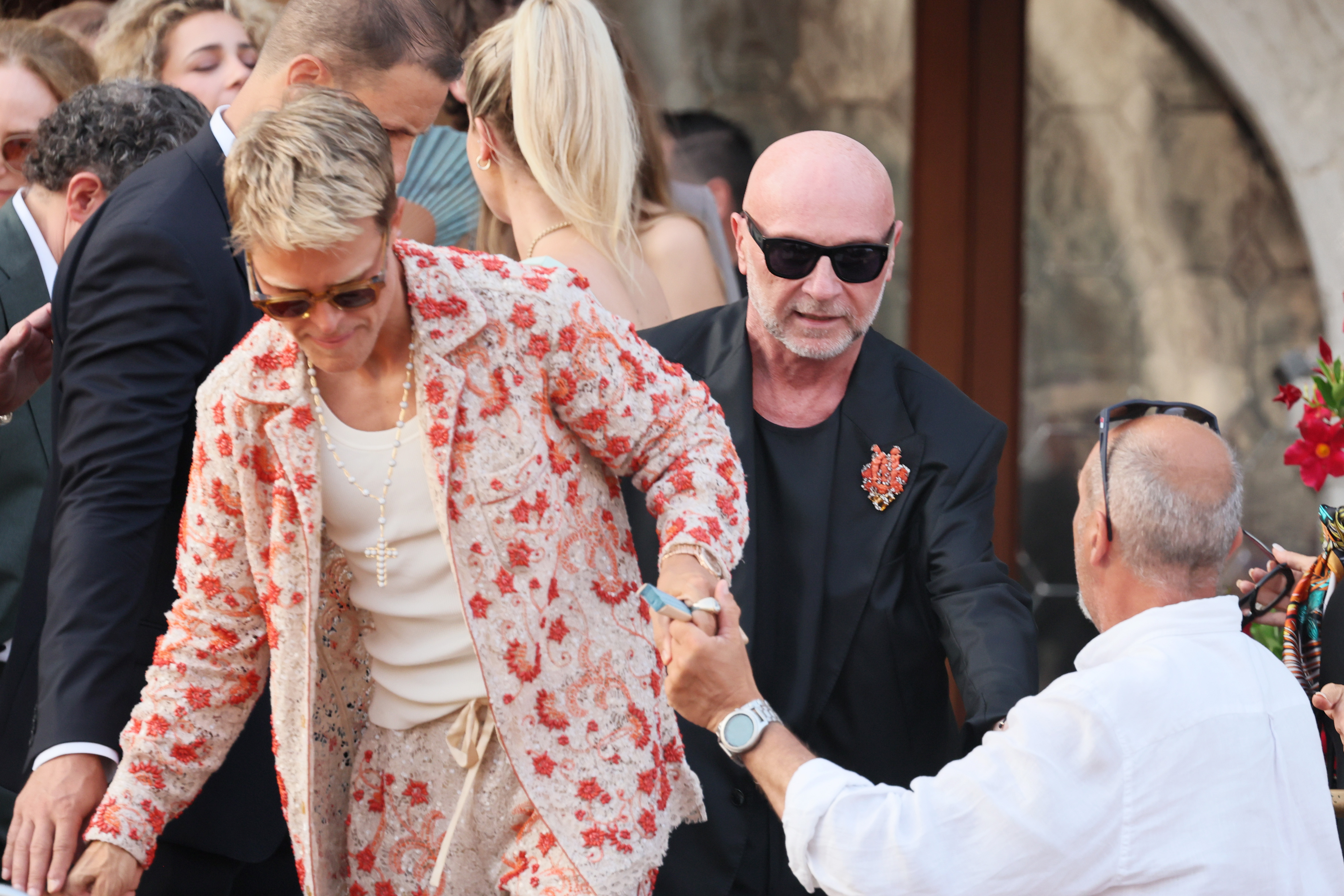 Guilherme Siqueira and Domenico Dolce ahead of Jeff Bezos and Lauren Sánchez's Wedding on June 26, 2025, in Venice, Italy. | Source: Getty Images