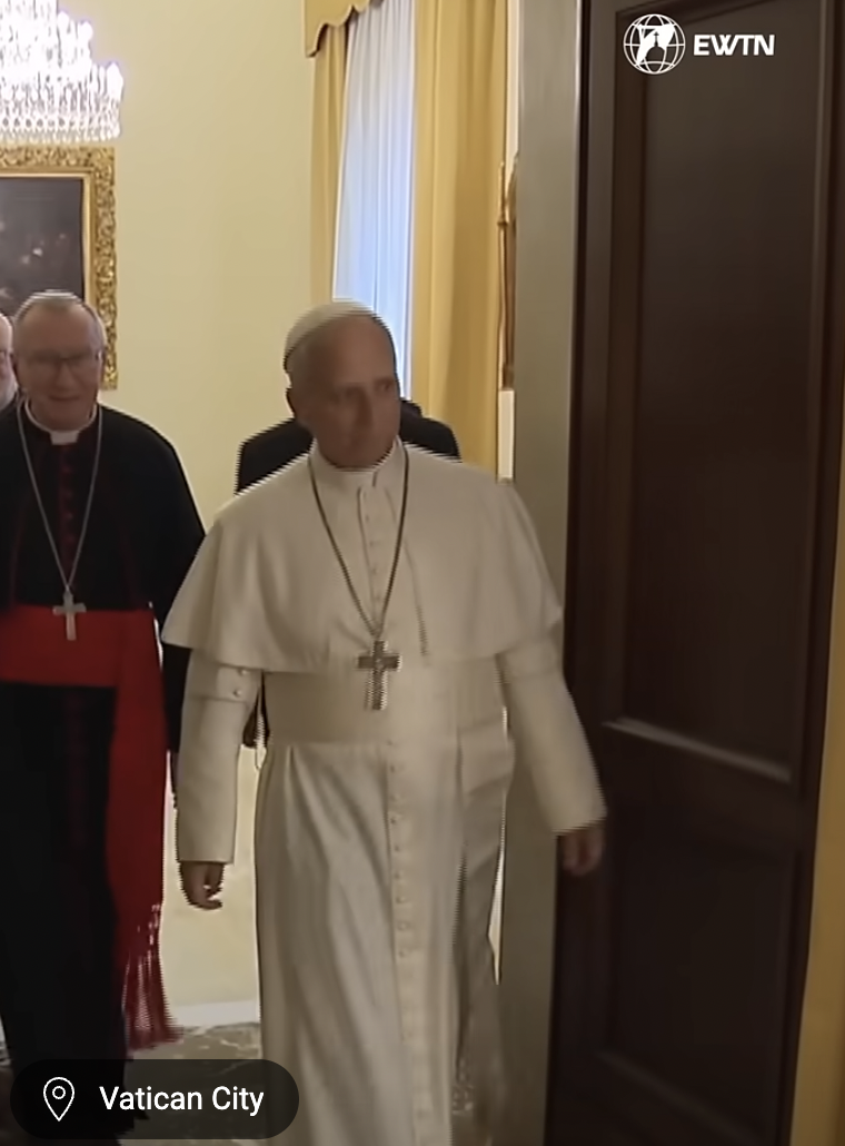 Pope Leo XIV visiting the Papal apartment in the Apostolic Palace from a video dated May 12, 2025. | Source: YouTube/EWTNcatholictv