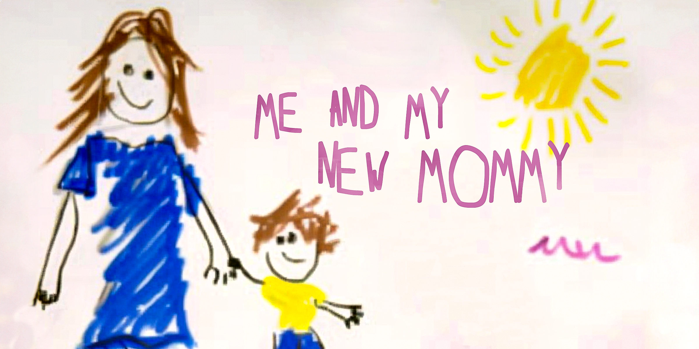 A child's drawing of a little boy with his mother | Source: Amomama