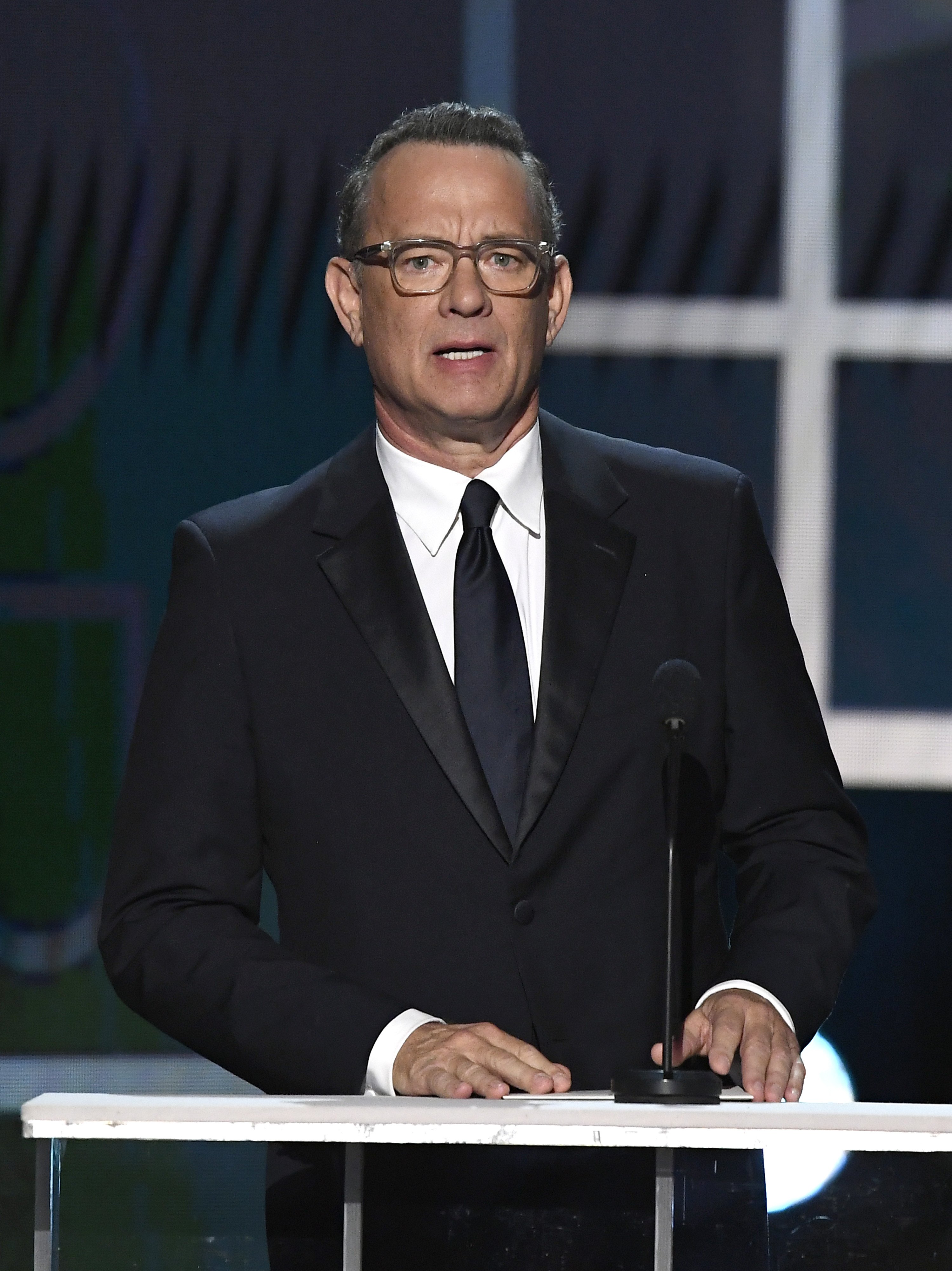 Tom Hanks speaks during the 26th Annual Screen Actors Guild Awards on January 19, 2020, in Los Angeles, California. | Source: Getty Images.
