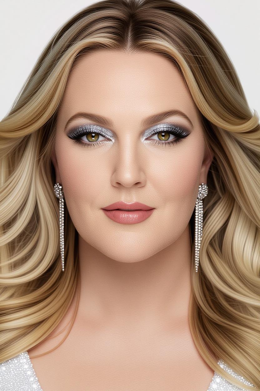 An AI-generated image of Drew Barrymore with full glam. | Source: Grok