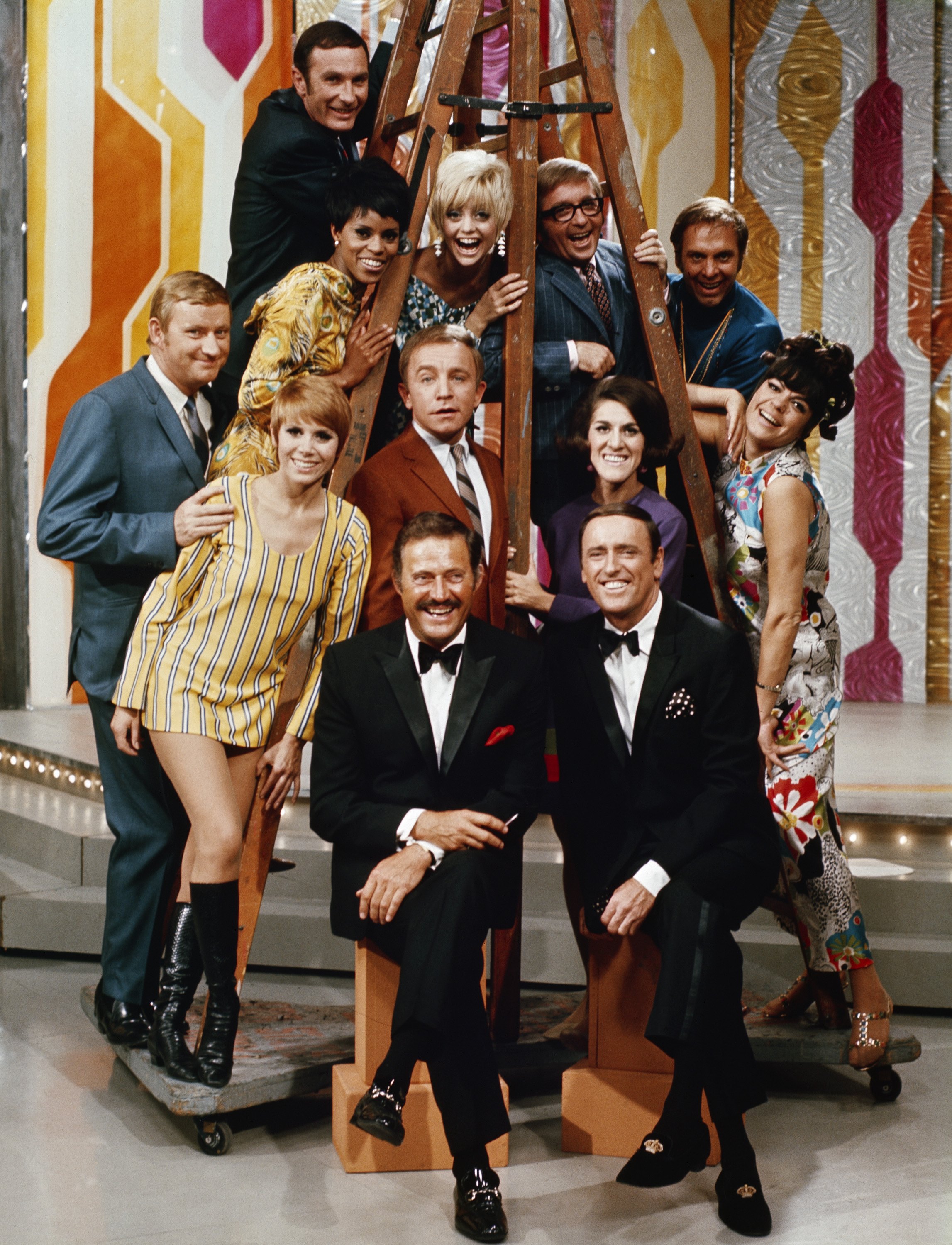 Undated photo of Ruth Buzzi and other cast members of "Rowan & Martin's Laugh-In" | Source: Getty Images