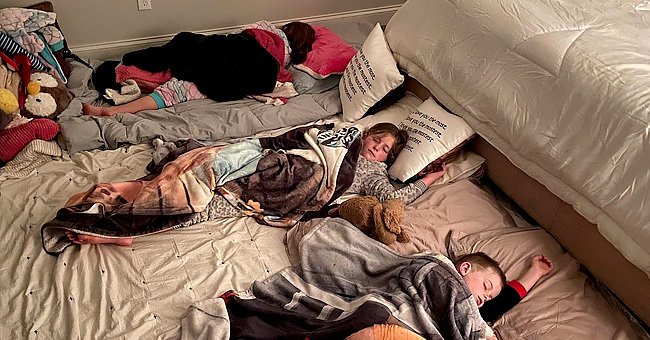 Brandon Janous children sleeping on the floor following their mother's death | Source: facebook.com/brandon.janous