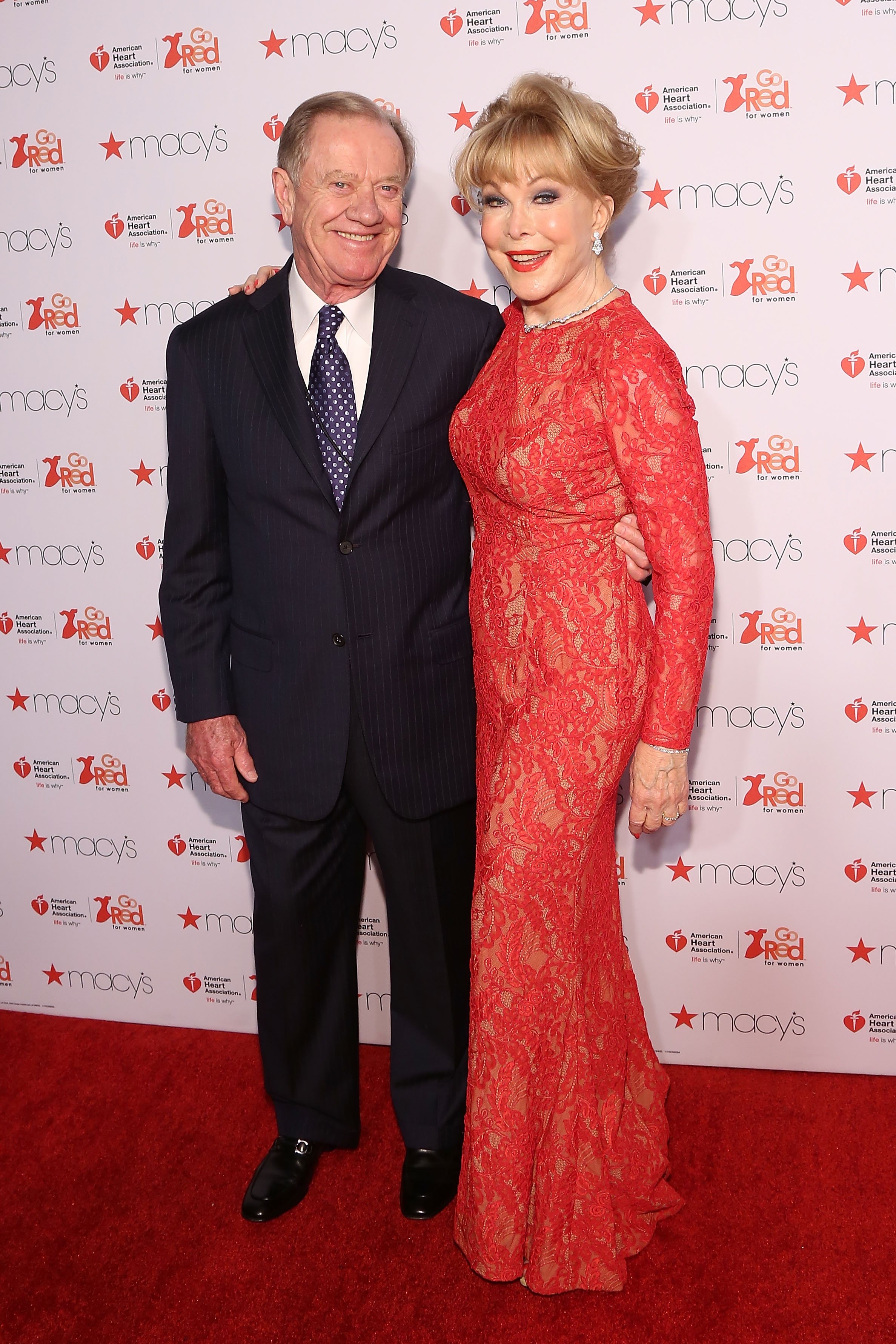 Architect Jon Eicholtz and actress Barbara Eden attend the Go Red For Women fall 2015 fashion show on February 12, 2015 | Source: Getty Images