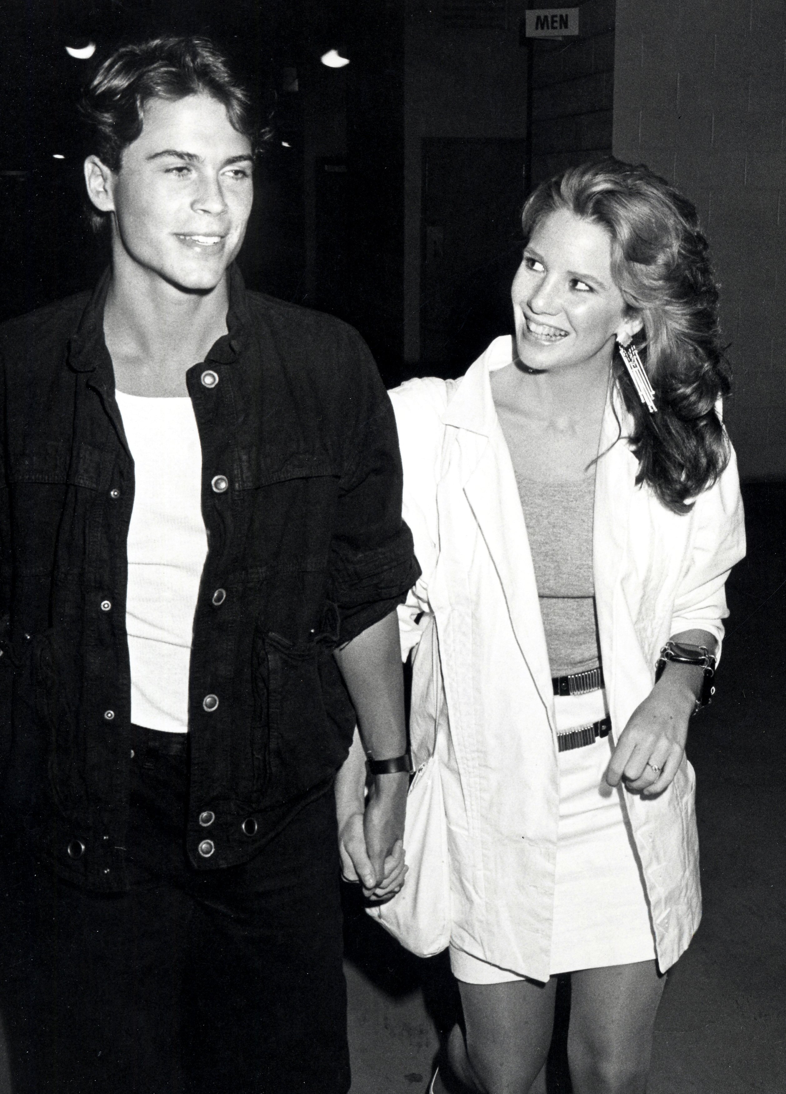 Rob Lowe and Melissa Gilbert seen at Anaheim Stadium in Anaheim, California on September 9, 1983 | Source: Getty Images
