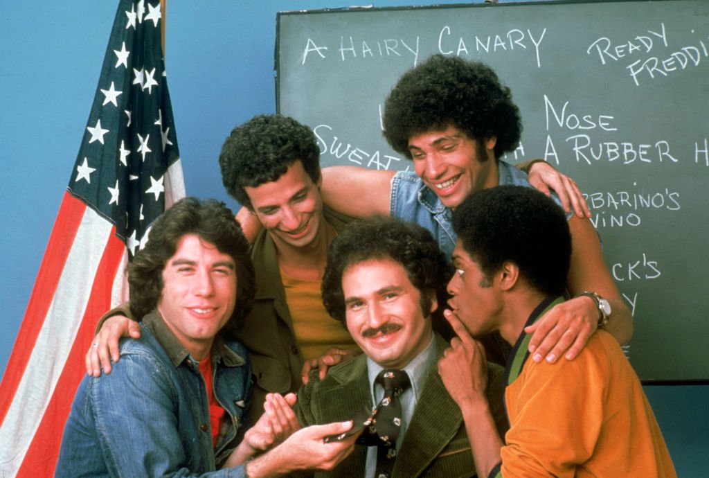 Gabe Kaplan, John Travolta, Ron Palillo, Robert Hegyes and Lawrence-Hilton Jacobs on an episode of "Welcome Back, Kotter" on September 09, 1975. | Photo: Getty Images