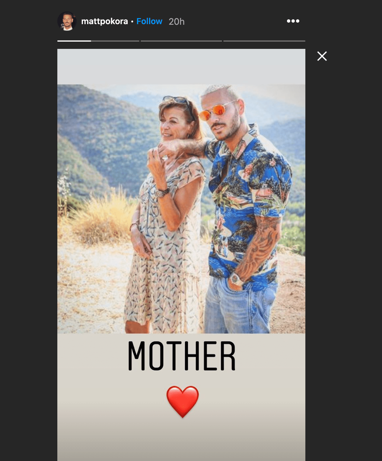 Capture d'écran de la story de Matt Pokora. | Photo : Instagram