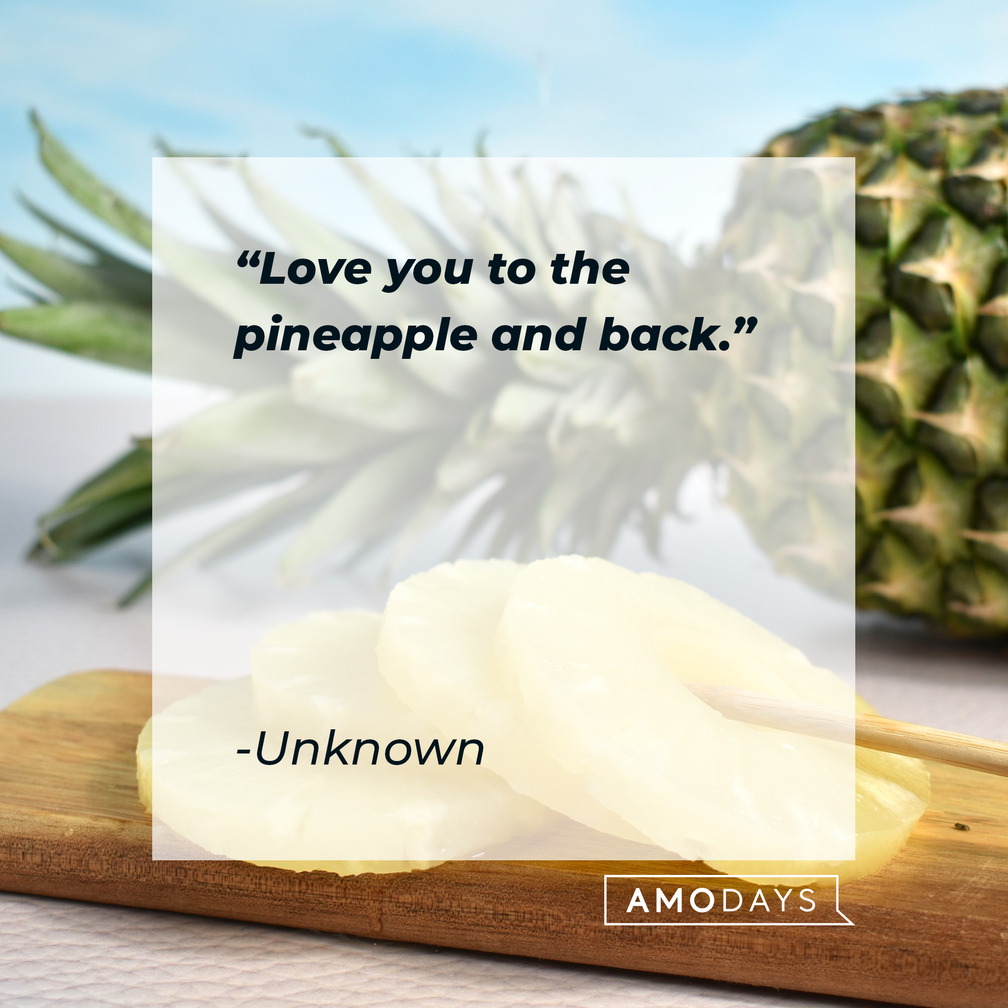 A quote from an unknown source: "Love you to the pineapple and back." | Image: AmoDays