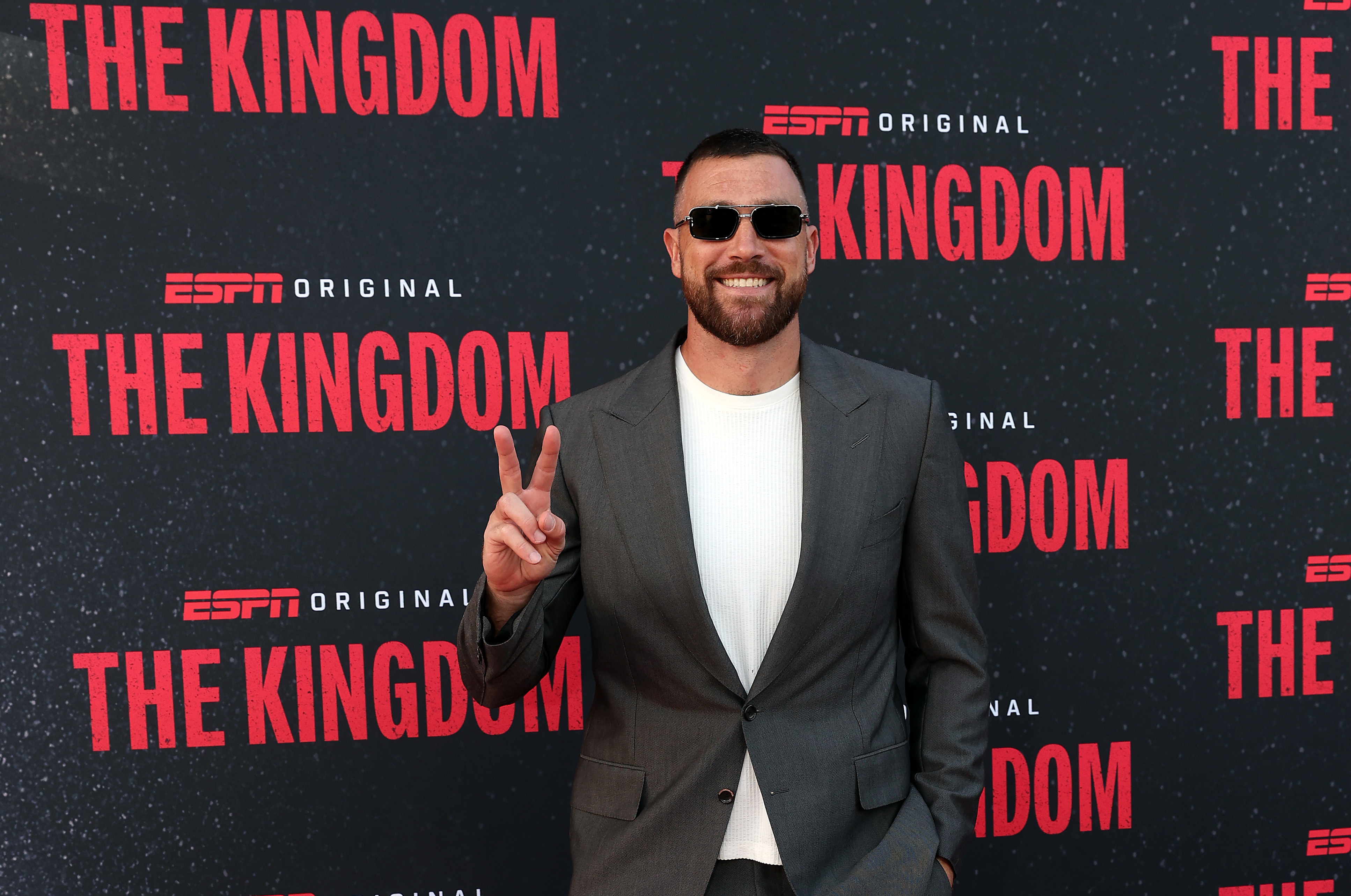Travis Kelce at "The Kingdom" screening hosted by the Kansas City Chiefs at Kauffman Center for the Performing Arts on August 24, 2025 in Kansas City, Missouri | Source: Getty Images