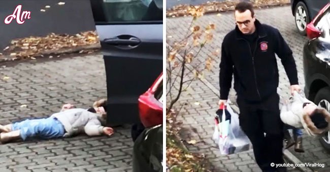 Une vidéo hilarante montrant la réaction de ce père après en avoir assez des crises de sa fille de 2 ans