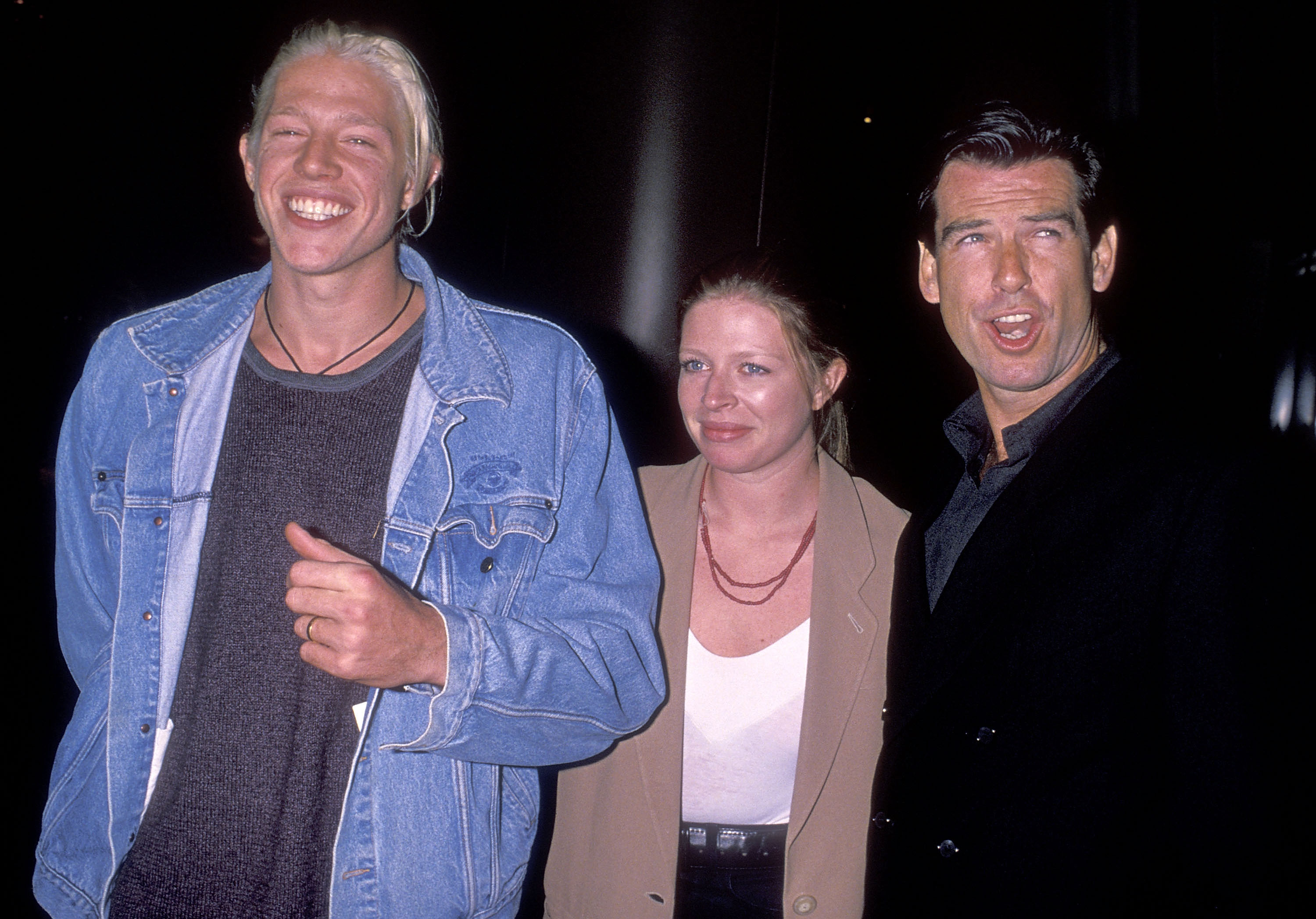 Pierce Brosnan with his children Christopher and Charlotte at the "Love Affair" Premiere in Hollywood in 1994 | Source: Getty Images