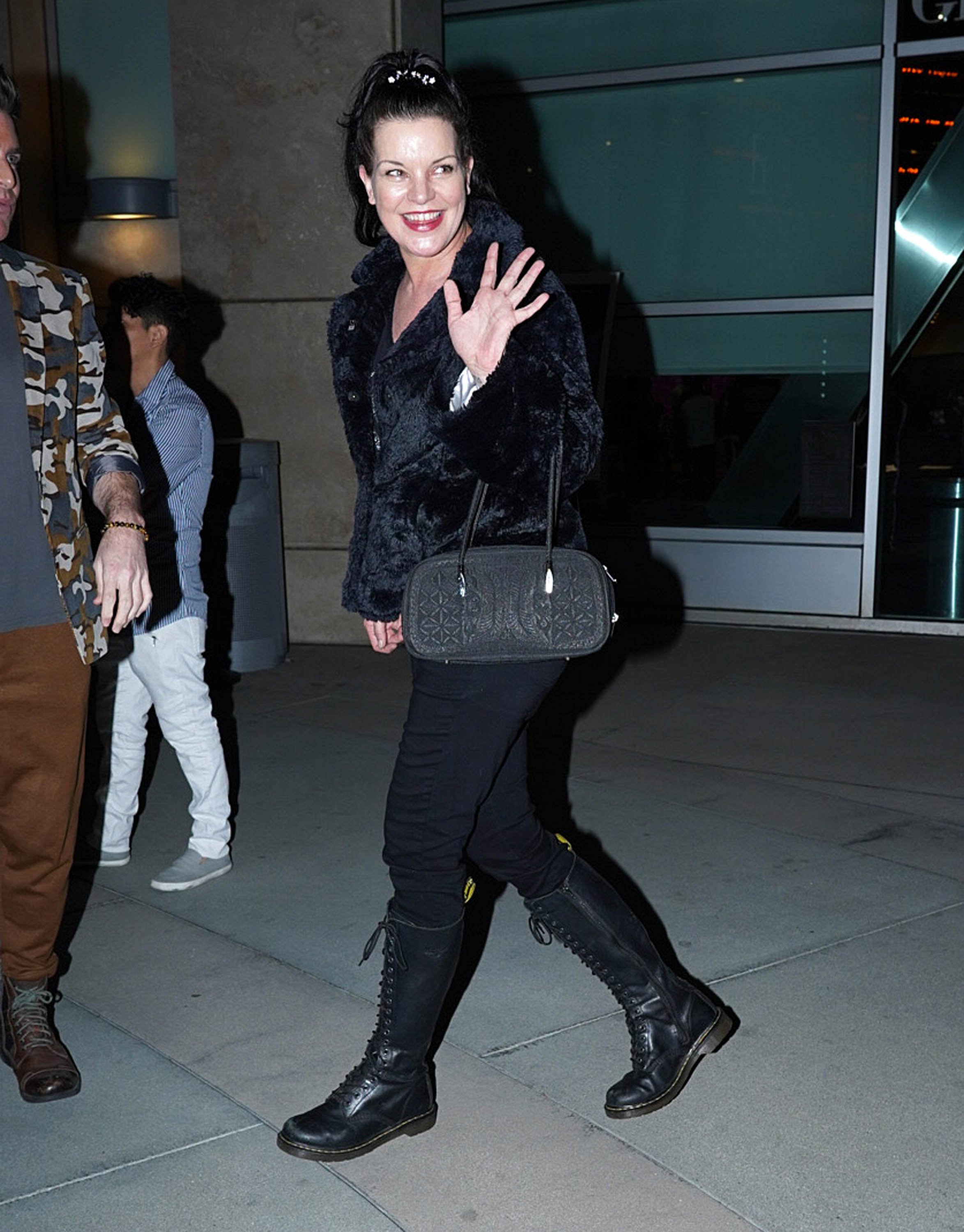 Pauly Perrette is seen on February 19, 2020, in Los Angeles. | Source: Getty Images