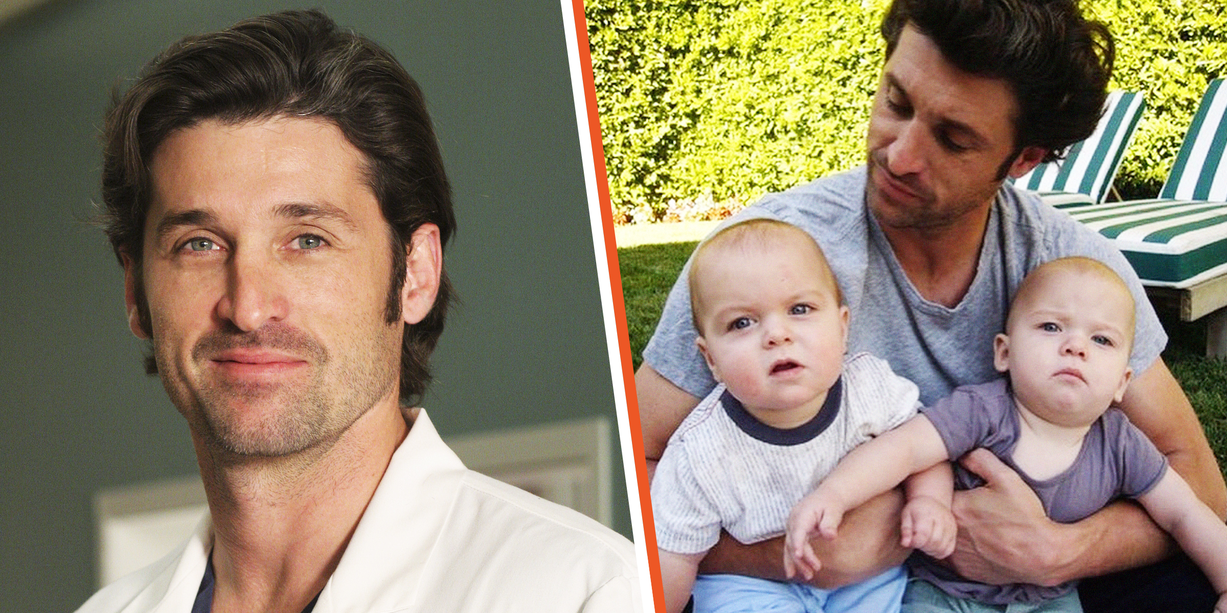 Patrick Dempsey as Dr. Derek Shepherd. | Patrick Dempsey and his twin sons, Darby and Sullivan Dempsey. | Sources: Getty Images | Instagram/patrickdempsey