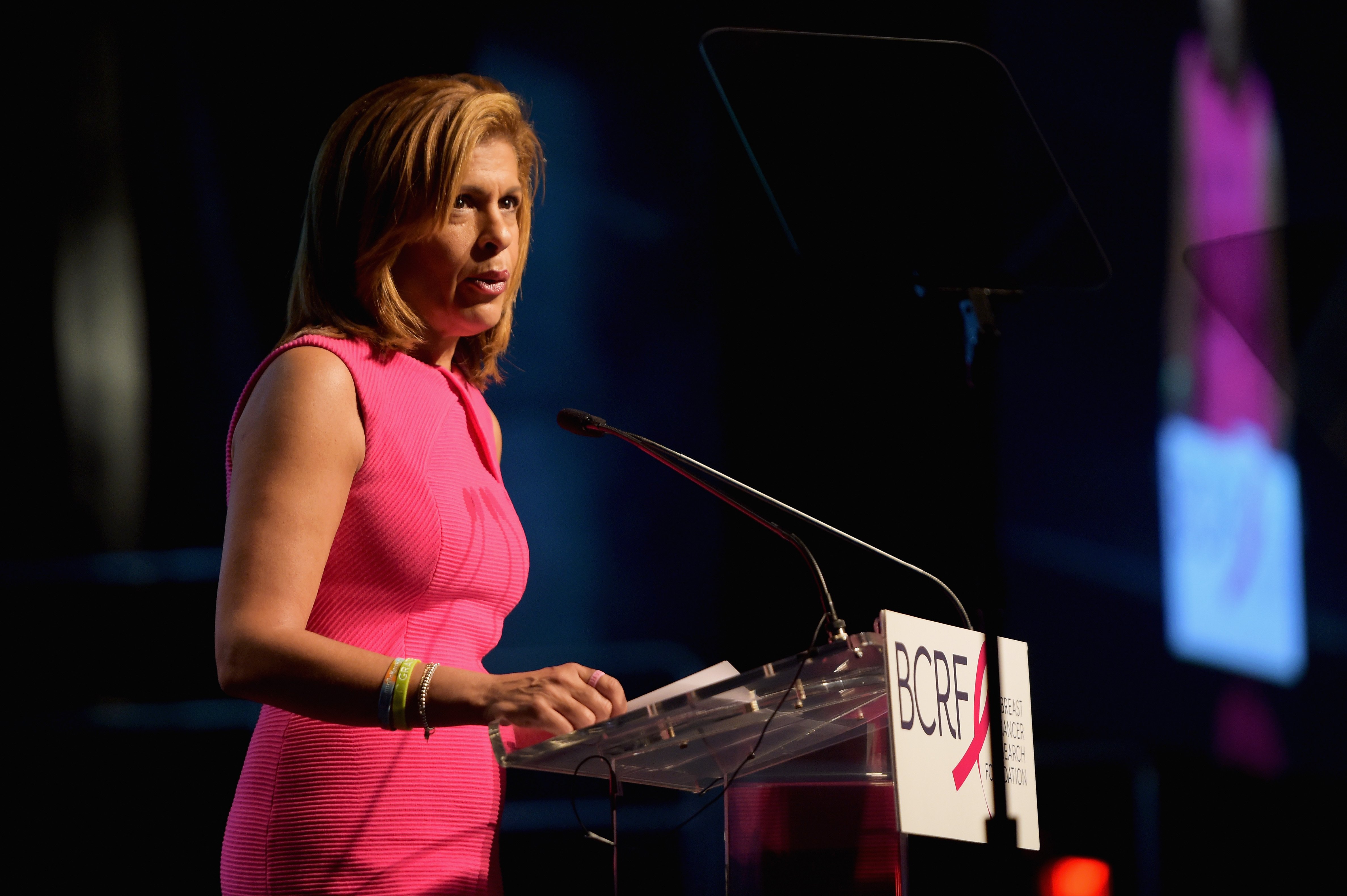 Hoda Kotb speaks onstage at the Breast Cancer Research Foundation New York Symposium and Awards Luncheon at New York Hilton on October 19, 2017 in New York City | Photo: Getty Images