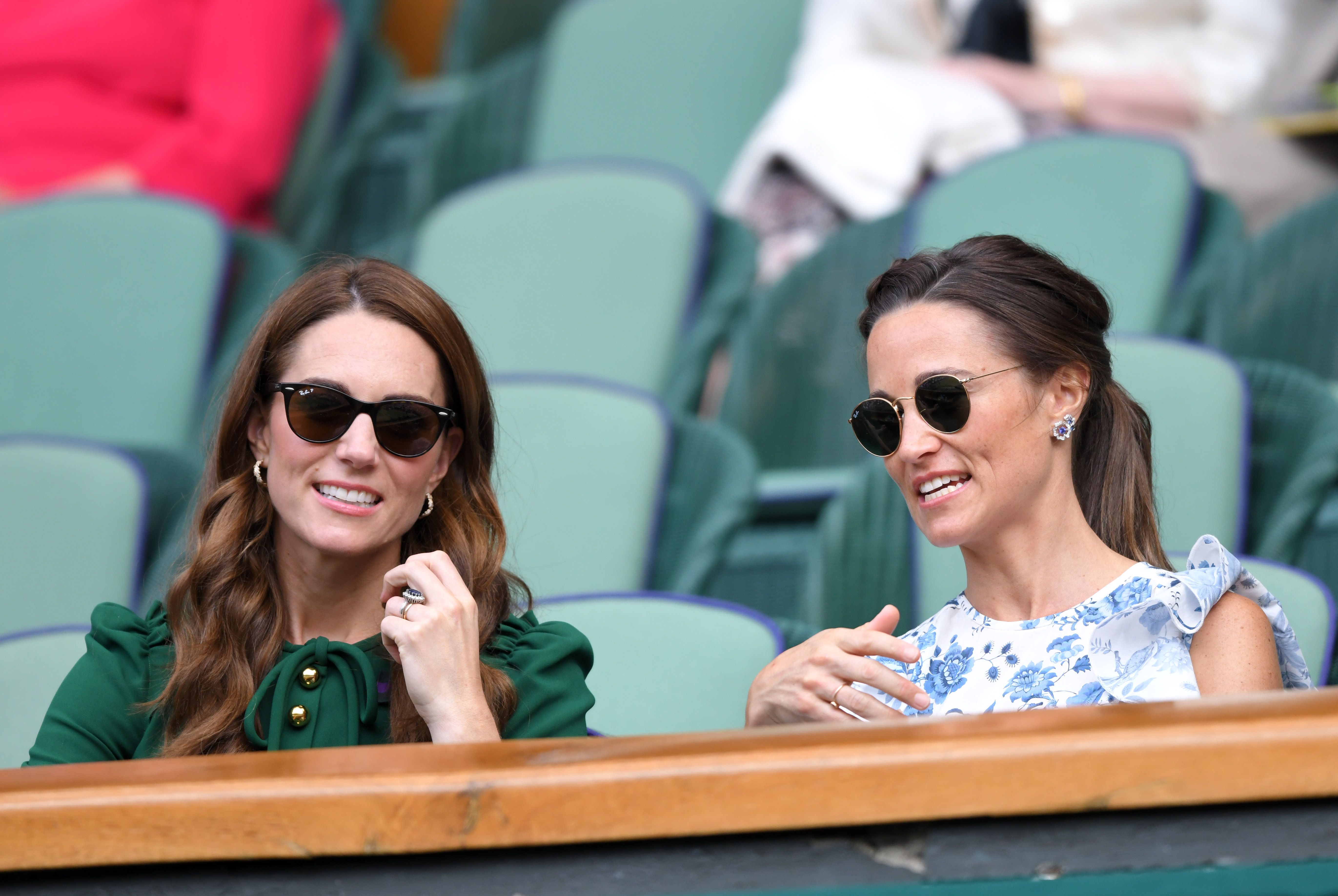 Kate Middleton and Pippa Middleton in the Royal Box on Centre Court during day twelve of the Wimbledon Tennis Championships at All England Lawn Tennis and Croquet Club on July 13, 2019 | Photo: Getty Images