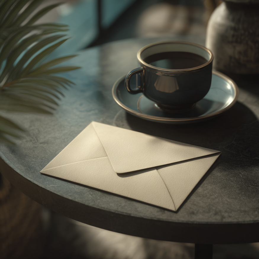 An envelope on a table | Source: Midjourney