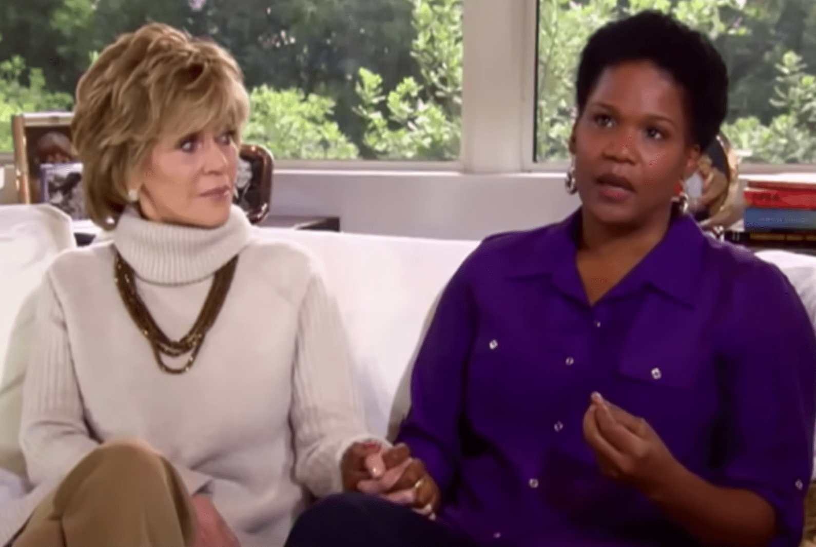 Jane Fonda and her daughter Mary Williams during an interview with Oprah Winfrey. |  Source: Youtube.com/OWN