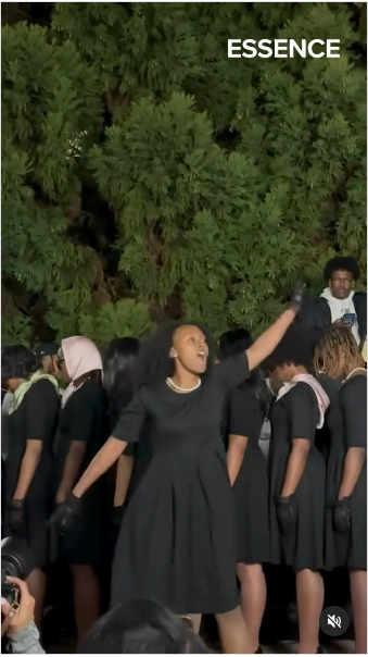 Zahara Marley Jolie introducing herself in a line with her sorority sisters, from an Instagram video, dated November 16, 2023 | Source: Instagram.com/essence/