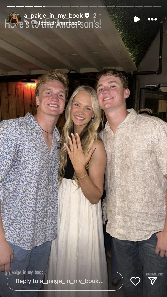 Paige Drummond posing for a picture with loved ones on her engagement day, posted on August 6, 2024 | Source: Instagram/a_paige_in_my_book