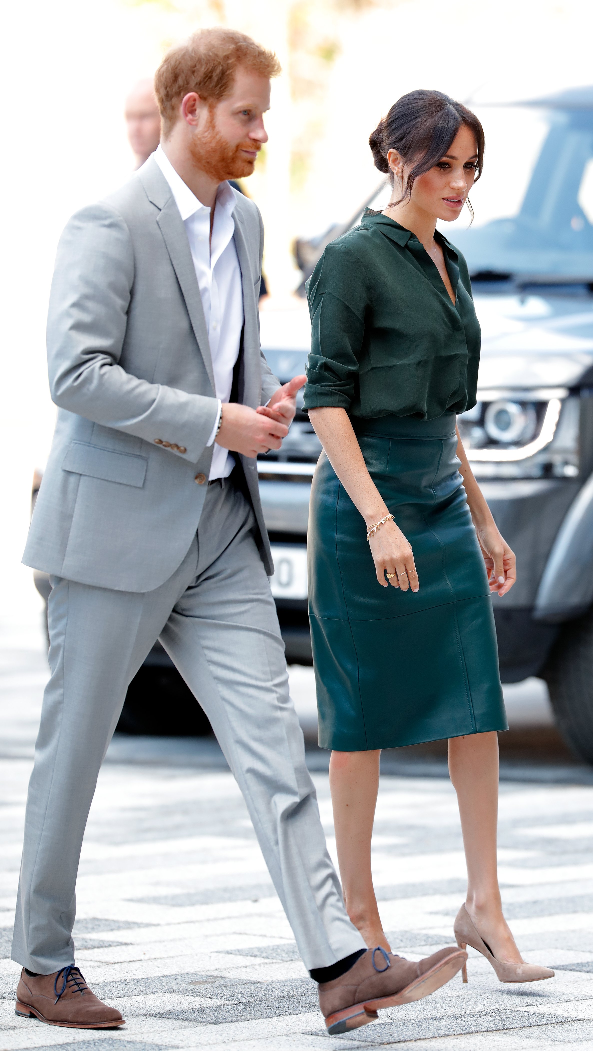 Prince Harry and Meghan Markle during their visit at the University of Chichester's Engineering and Technology Park on October 3, 2018 in Bognor Regis, England. | Source: Getty Images