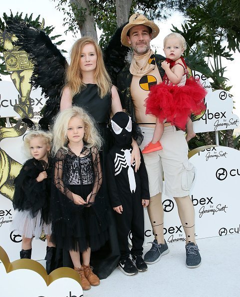 James Van Der Beek, Kimberly Brook and children at the CYBEX and Jeremy Scott's Halloween extravaganza at the Hollywood Castle on October 28, 2017 in Hollywood, California.| Photo: Getty Images