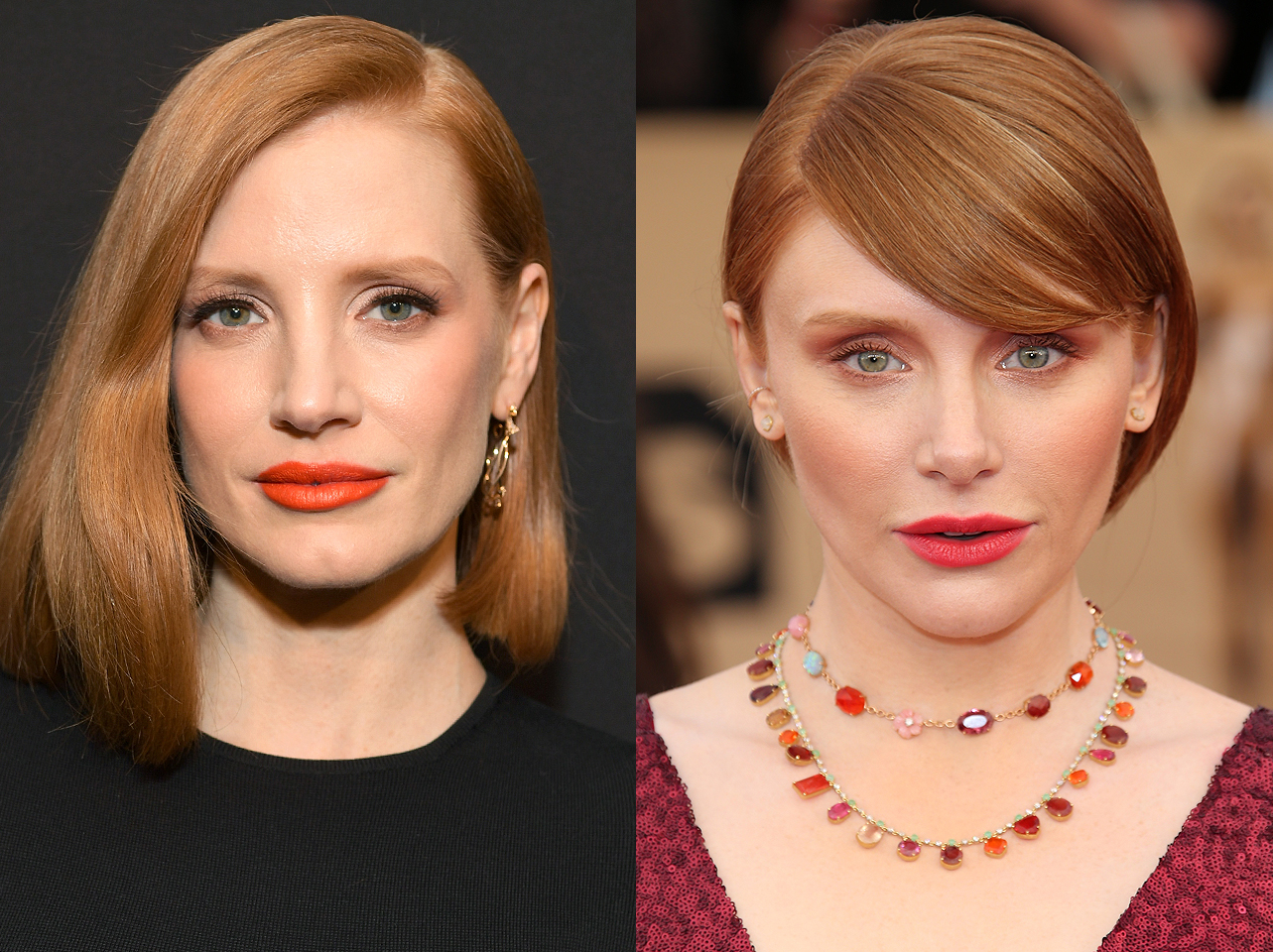 Jessica Chastain in March 2019 in Los Angeles | Bryce Dallas in January 2019 in Los Angeles | Source: Getty Images