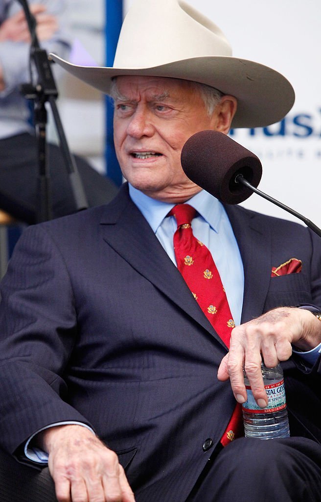 Actor Larry Hagman of TNT's "Dallas" sits down with the entire cast for an interview on SiriusXM's "Morning Jolt | Getty Images