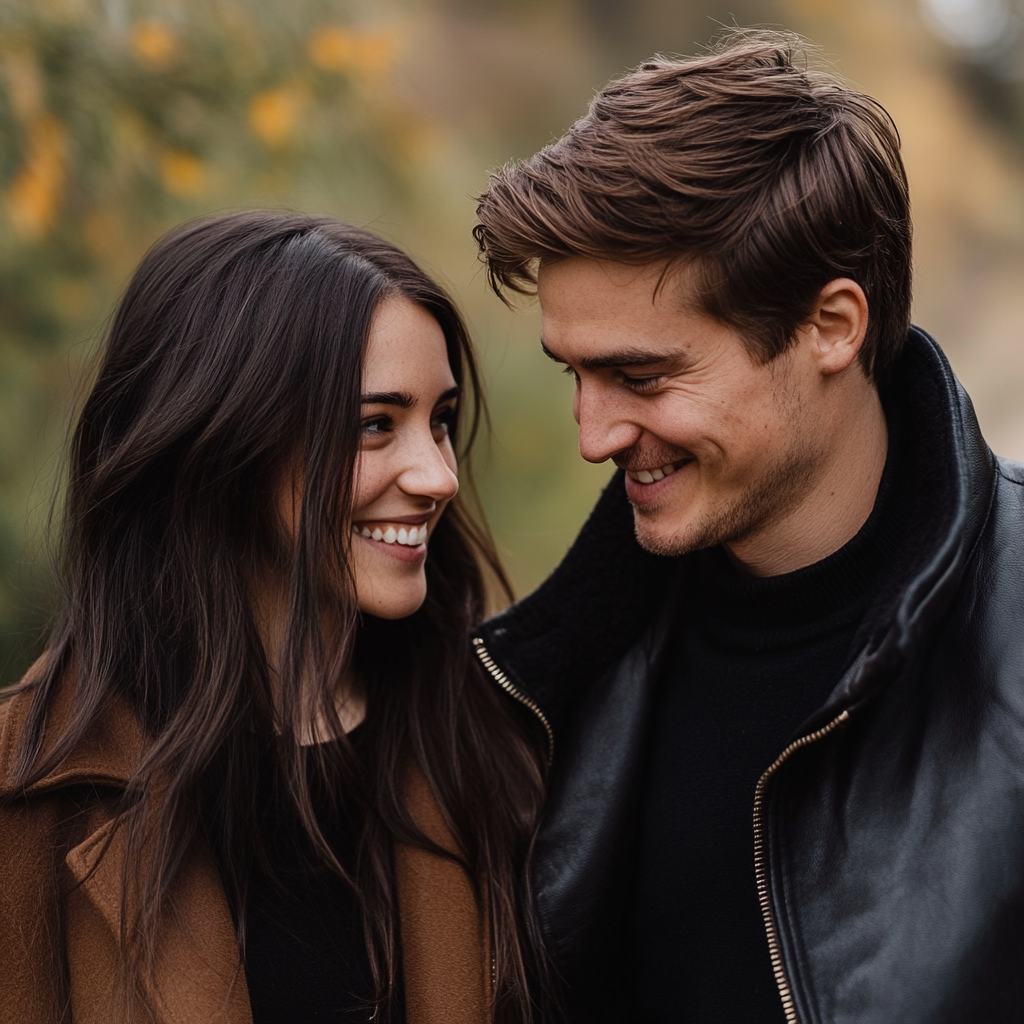 A woman smiling at her husband | Source: Midjourney