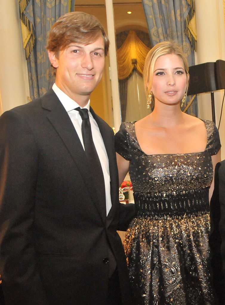 Ivanka Trump, daughter of Donald Trump and executive vice president of the Trump Organization, arrives with husband Jared Kushner, owner of the New York Observer, at the Appeal of Conscience Foundation dinner at the Waldorf-Astoria | Photo: Getty Images