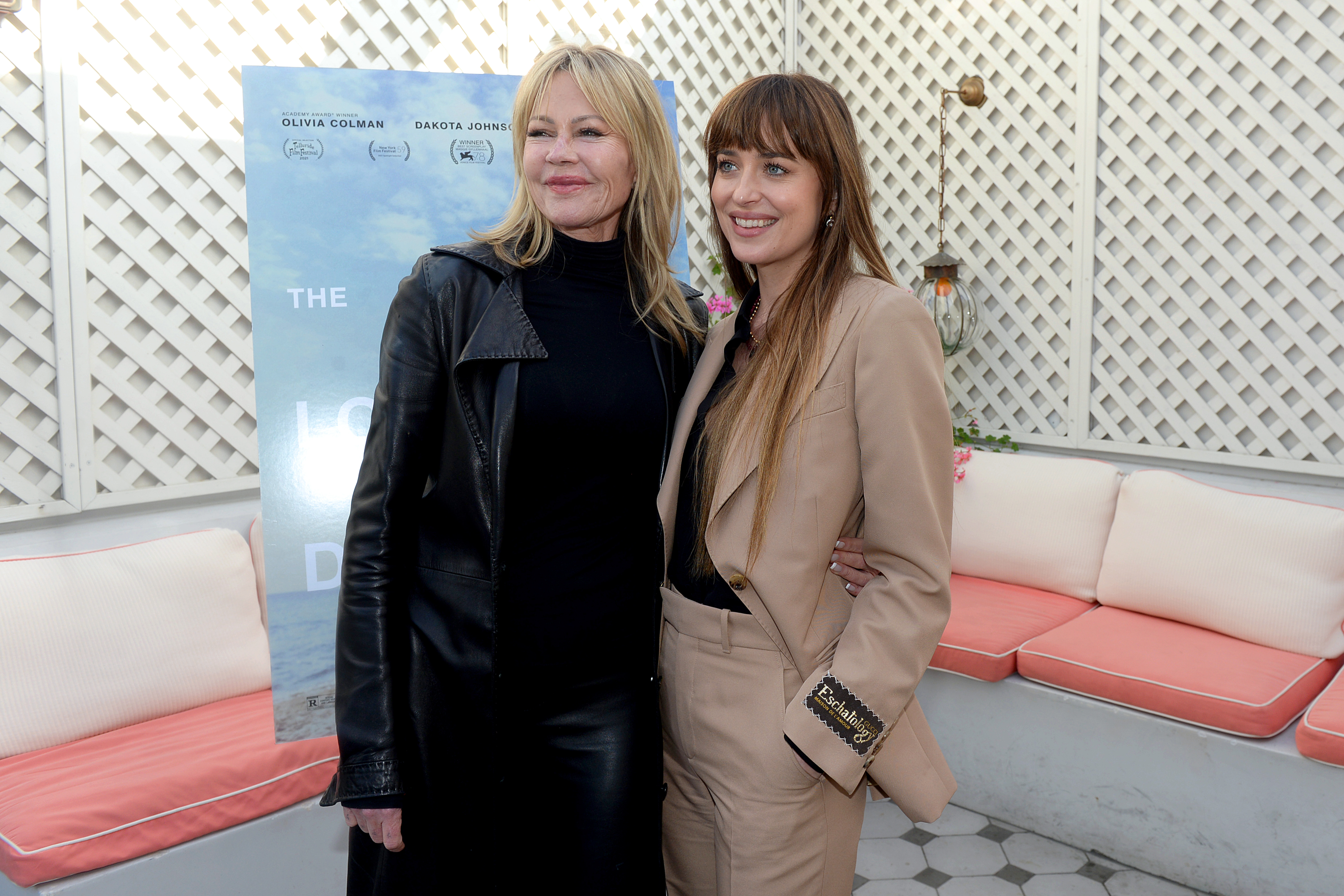 Melanie Griffith and Dakota Johnson attend Netflix's "The Lost Daughter" Women's Luncheon and Screening at San Vicente Bungalows on November 7, 2021, in West Hollywood, California | Source: Getty Images