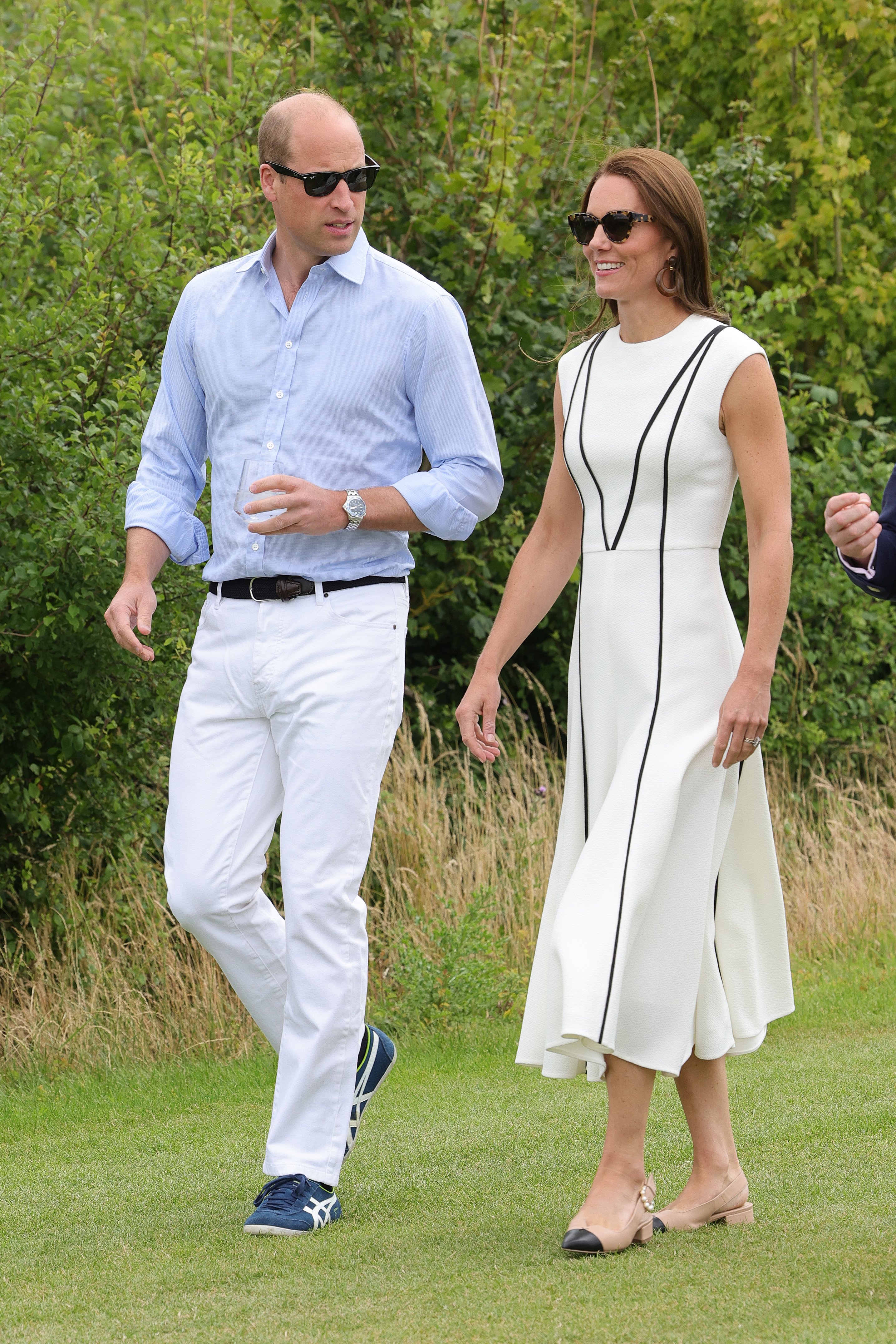 Prince William, Duke of Cambridge, and Catherine, Duchess of Cambridge arrive for the Royal Charity Polo Cup 2022 at Guards Polo Club during the Outsourcing Inc. Royal Polo Cup at Guards Polo Club, Flemish Farm on July 06, 2022, in Windsor, England. | Source: Getty Images