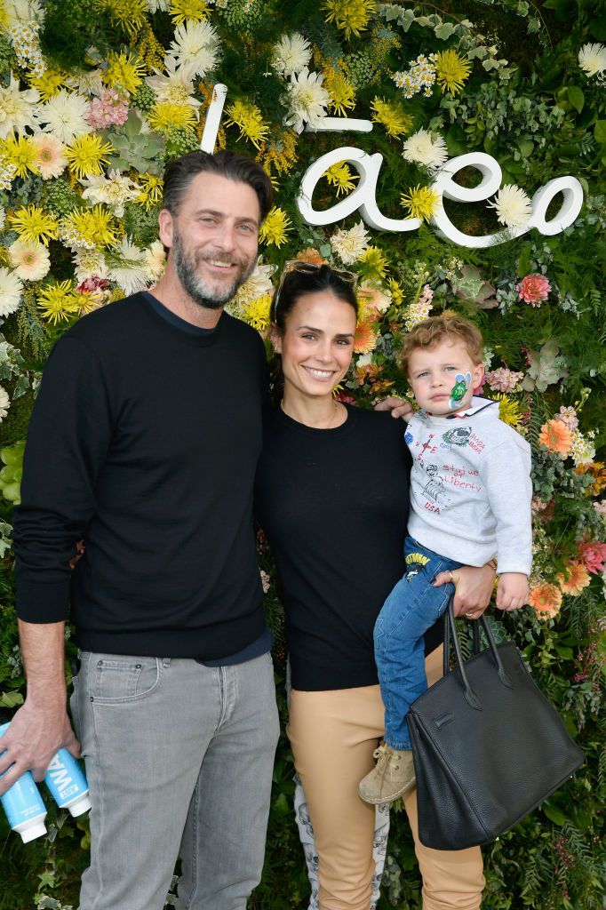Andrew Form, Jordana Brewster and their son at q Baeo Launch Party in 2019 in Pacific Palisades, California | Source: Getty Images