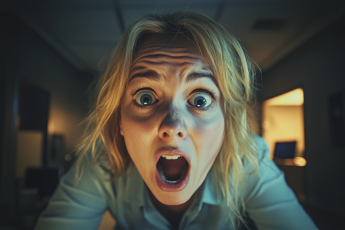 An extremely shocked woman | Source: Midjourney