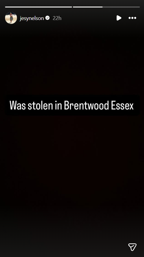 A screengrab of Jesy Nelson's Stories post, dated 19 April 2026. | Source: Instagram/jesynelson