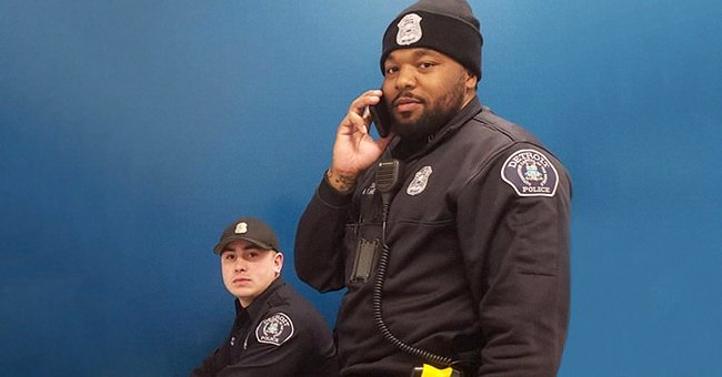 Les officiers Flannel et Parrish de la police de Détroit. | Photo : Facebook.com/Eighth Precinct Community