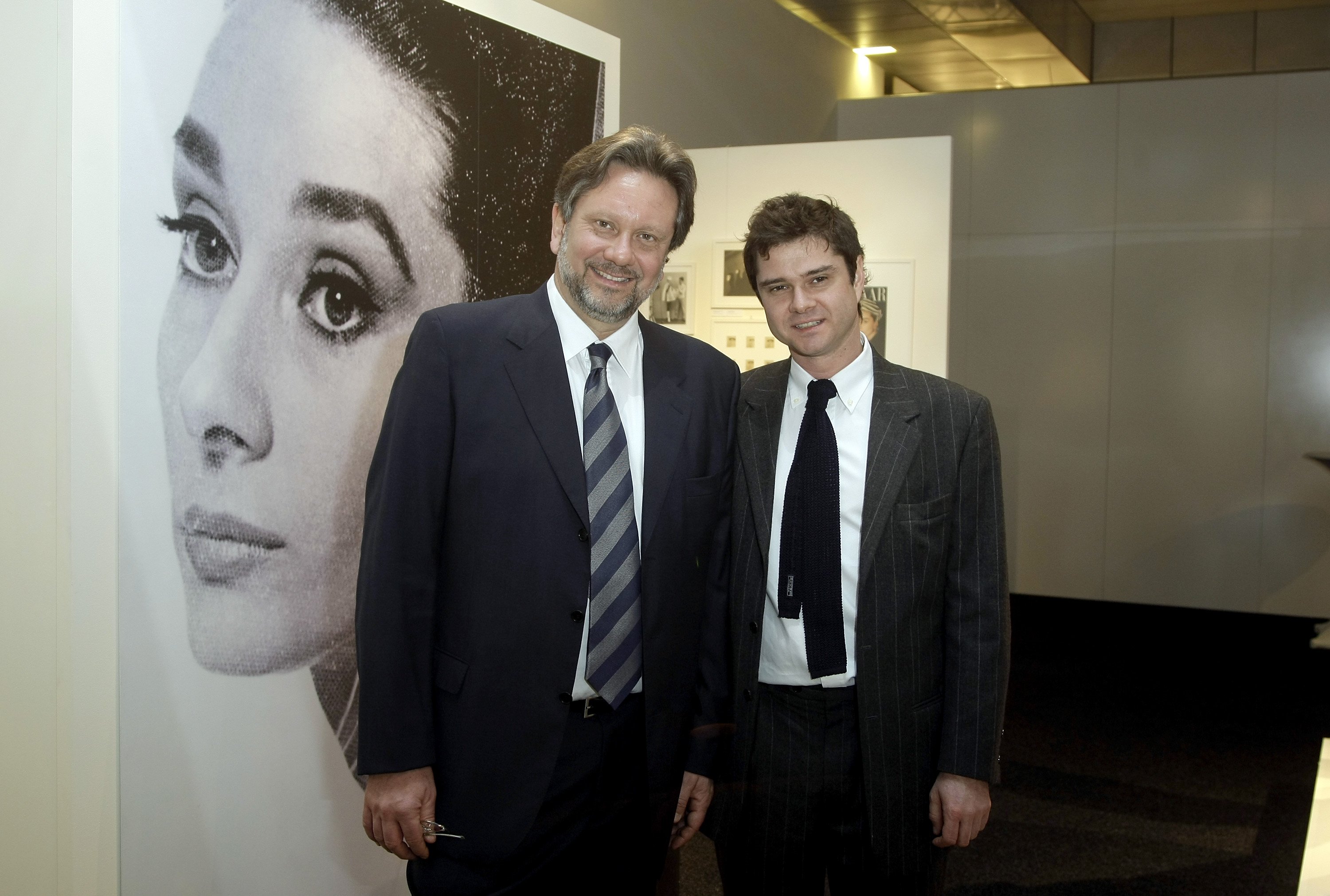 Sean H. Ferrer and Luca Dotti attend the 'Timeless Audrey' exhibition opening at the Mainstation Subway on March 11, 2009, in Berlin, Germany. | Source: Getty Images