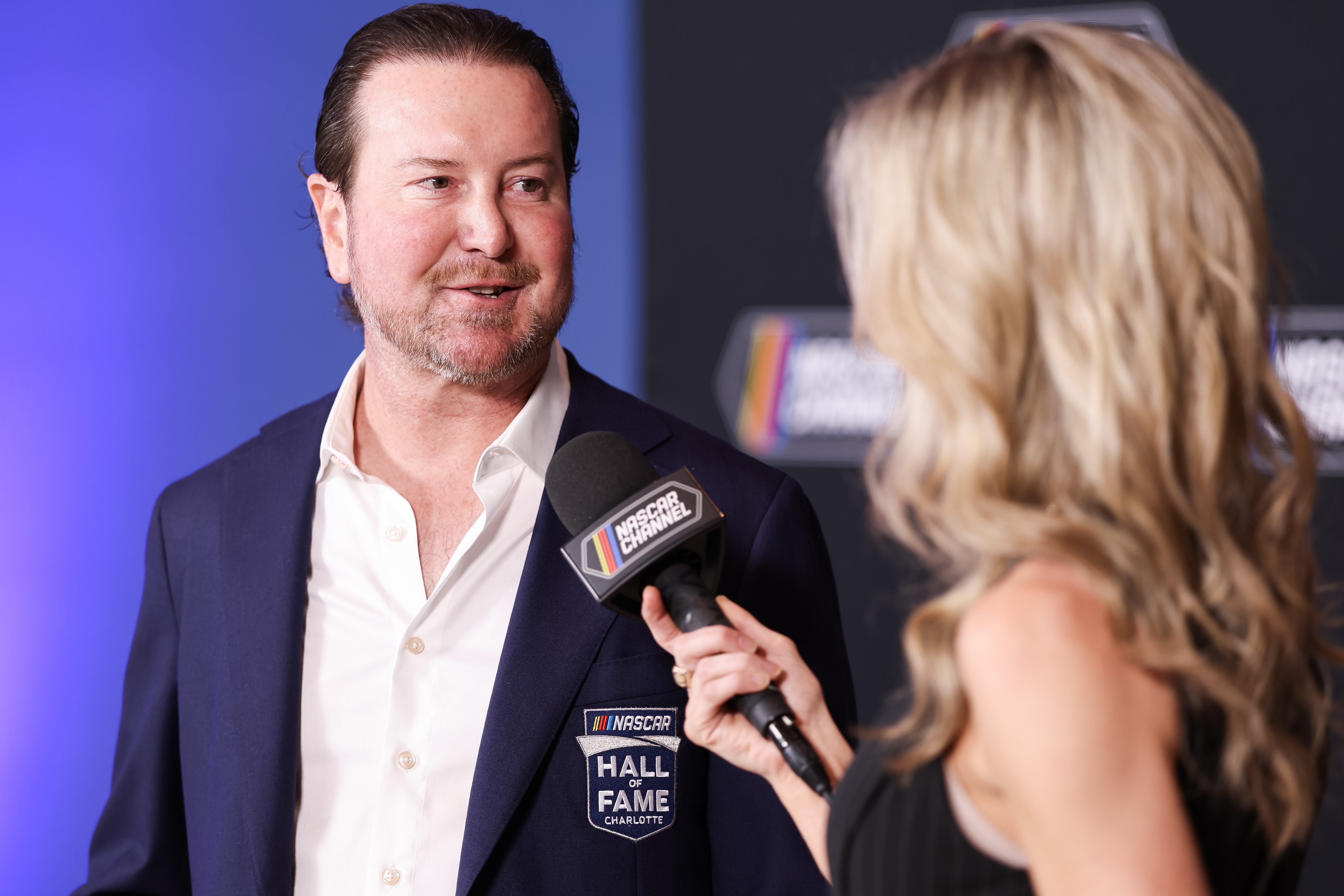 NASCAR Hall of Fame Inductee Kurt Busch speaks during the NASCAR Hall of Fame Voting Day in Charlotte, North Carolina  on May 19, 2026. | Source: Getty Images