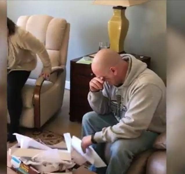 A screenshot of the moment when Sarah asked her stepdad, Vince VonTobel, to adopt her | Photo:  twitter.com/InsideEdition 