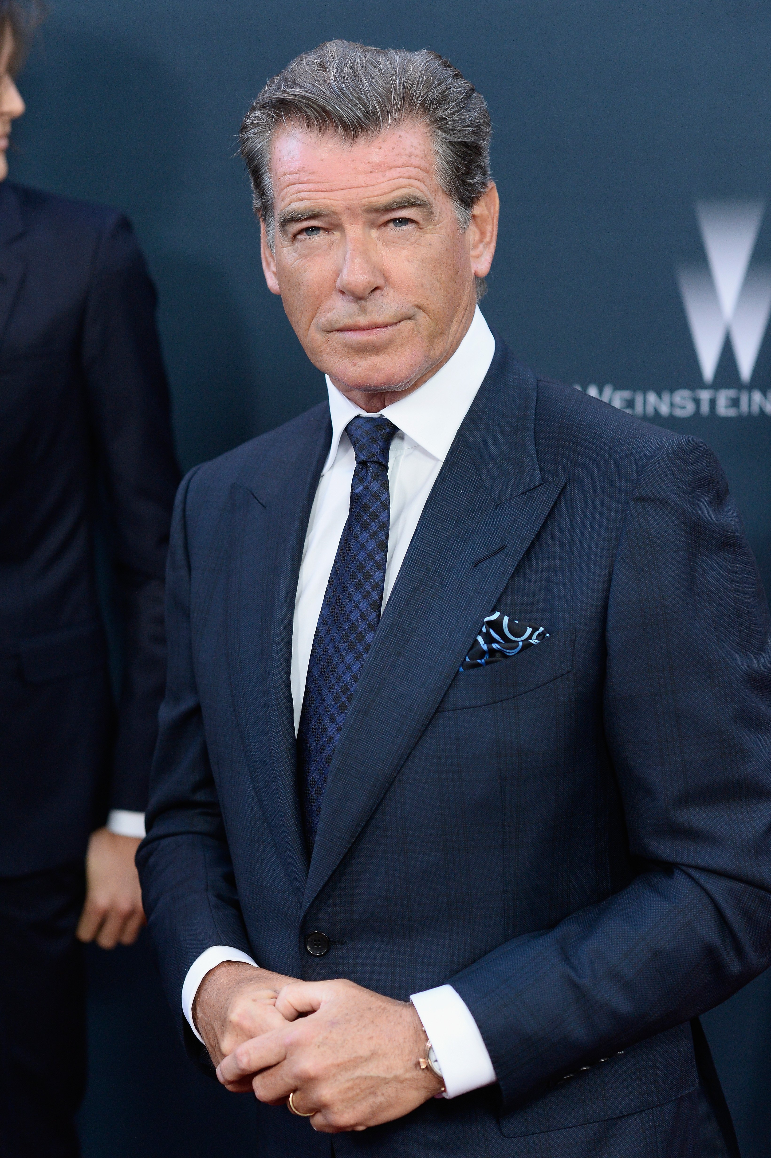 Pierce Brosnan arrives at The Premiere Of The Weinstein Company's "No Escape" on August 17, 2015, in Los Angeles, California. | Source: Getty Images.