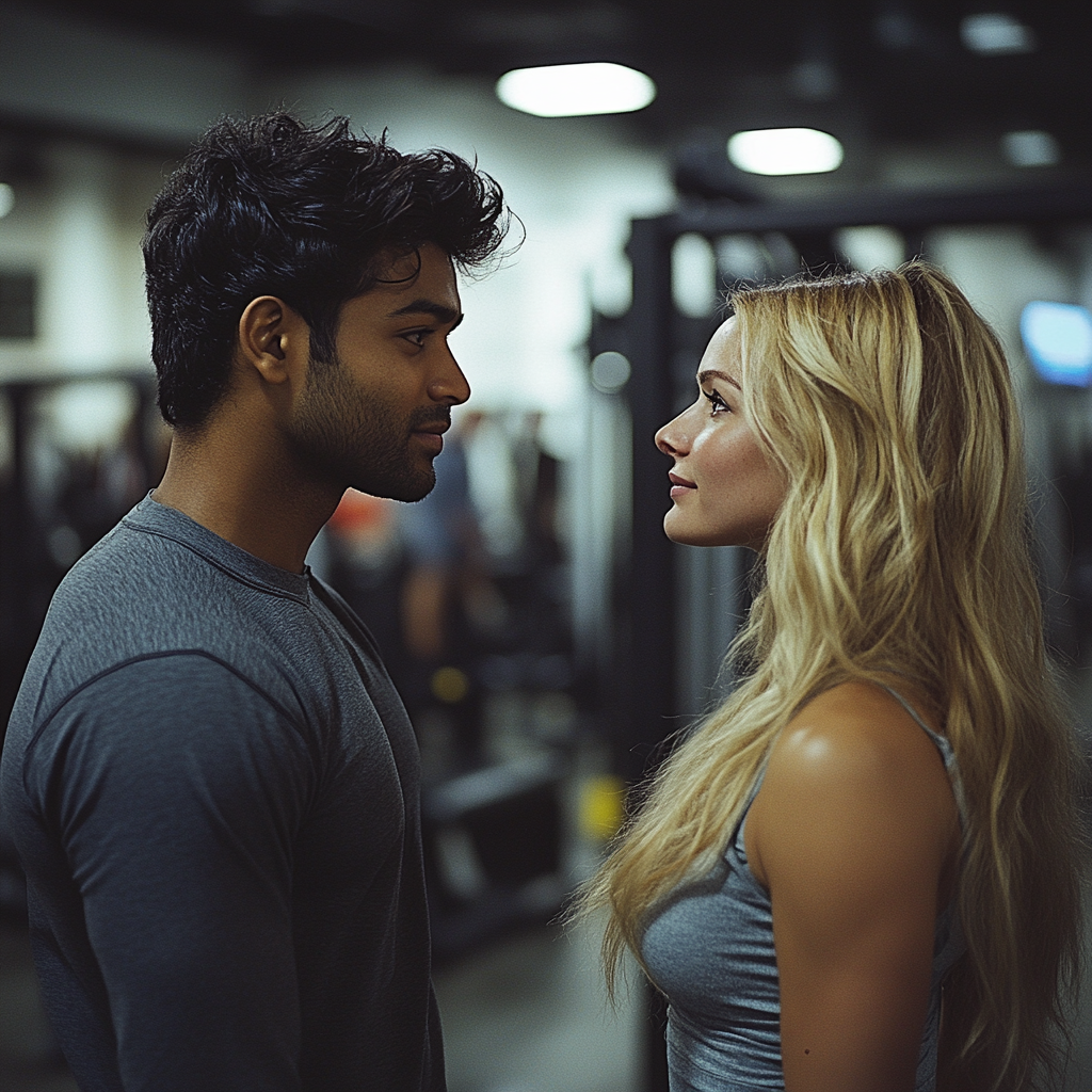 A man flirting with a woman at the gym | Source: Midjourney